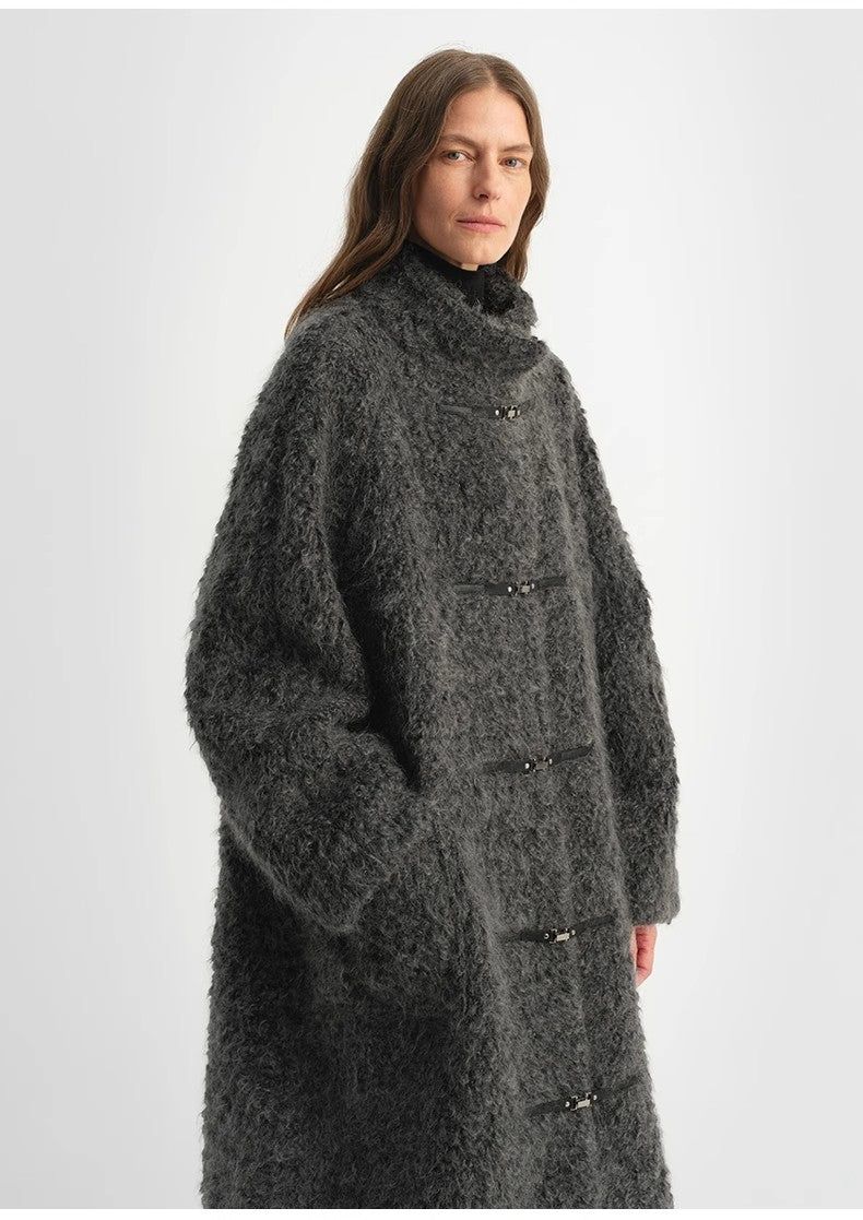 Parisian Affair Circle Long Fur Toggle Coat for Women