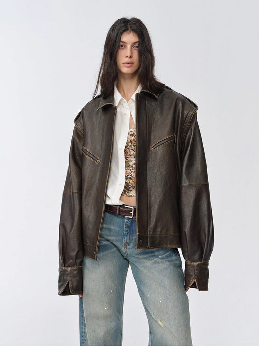 Two-Way Genuine Leather Jacket