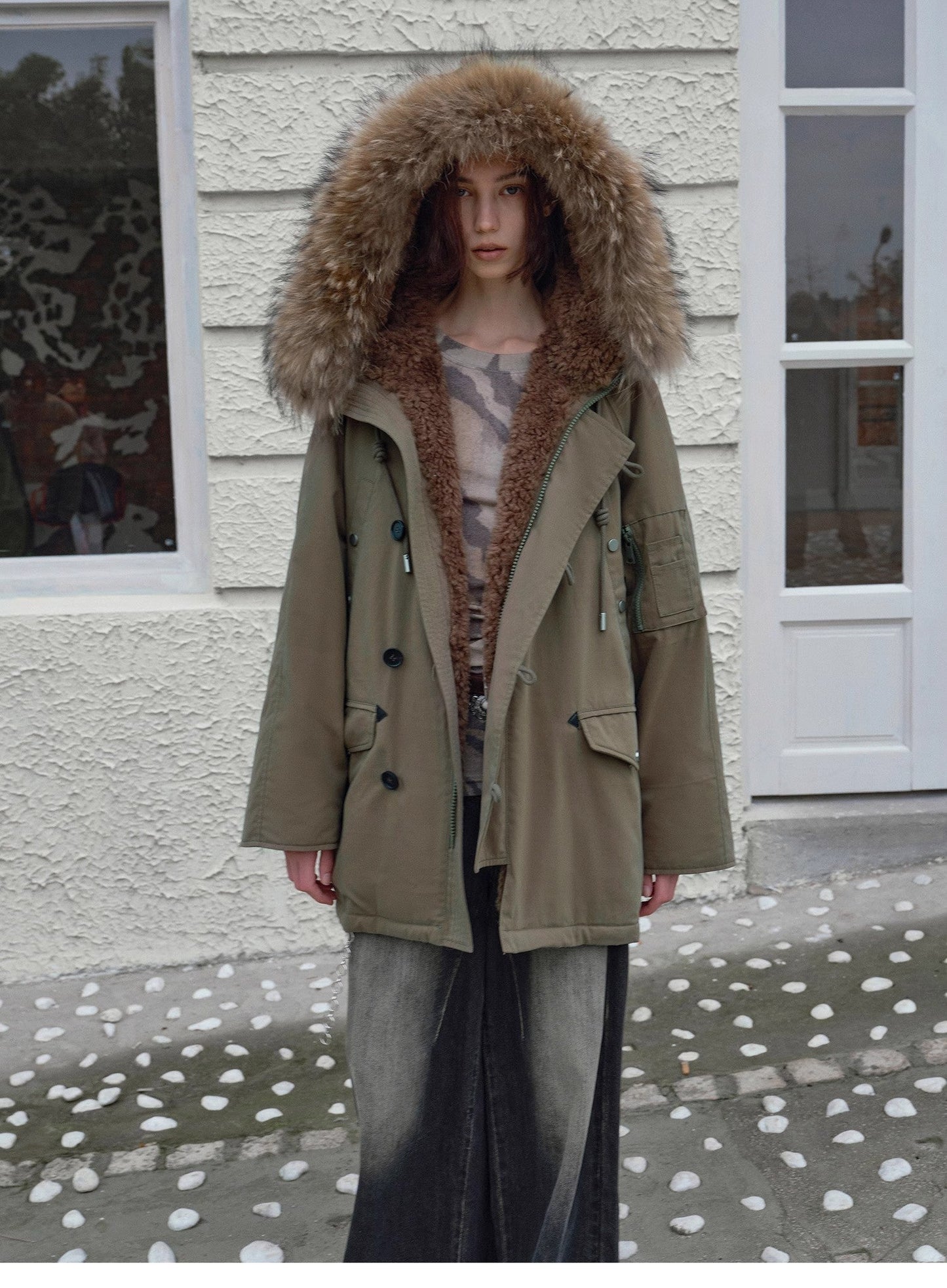 Coastal Highway II Hooded Raccoon Duck Down Parka