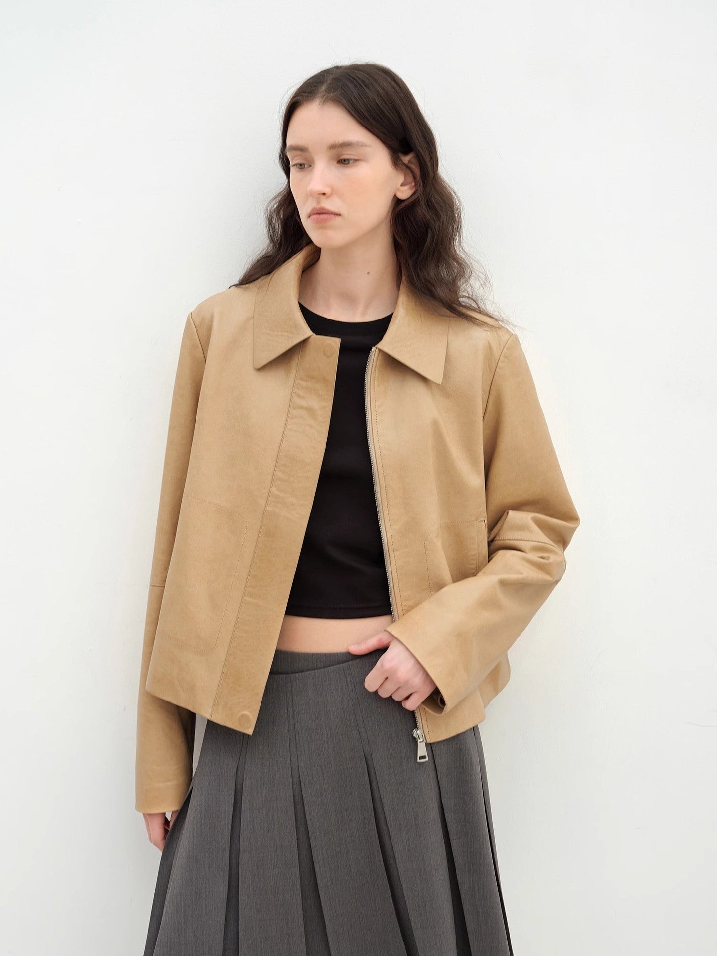 Miss Svenn Short Jacket Leather Coat Women