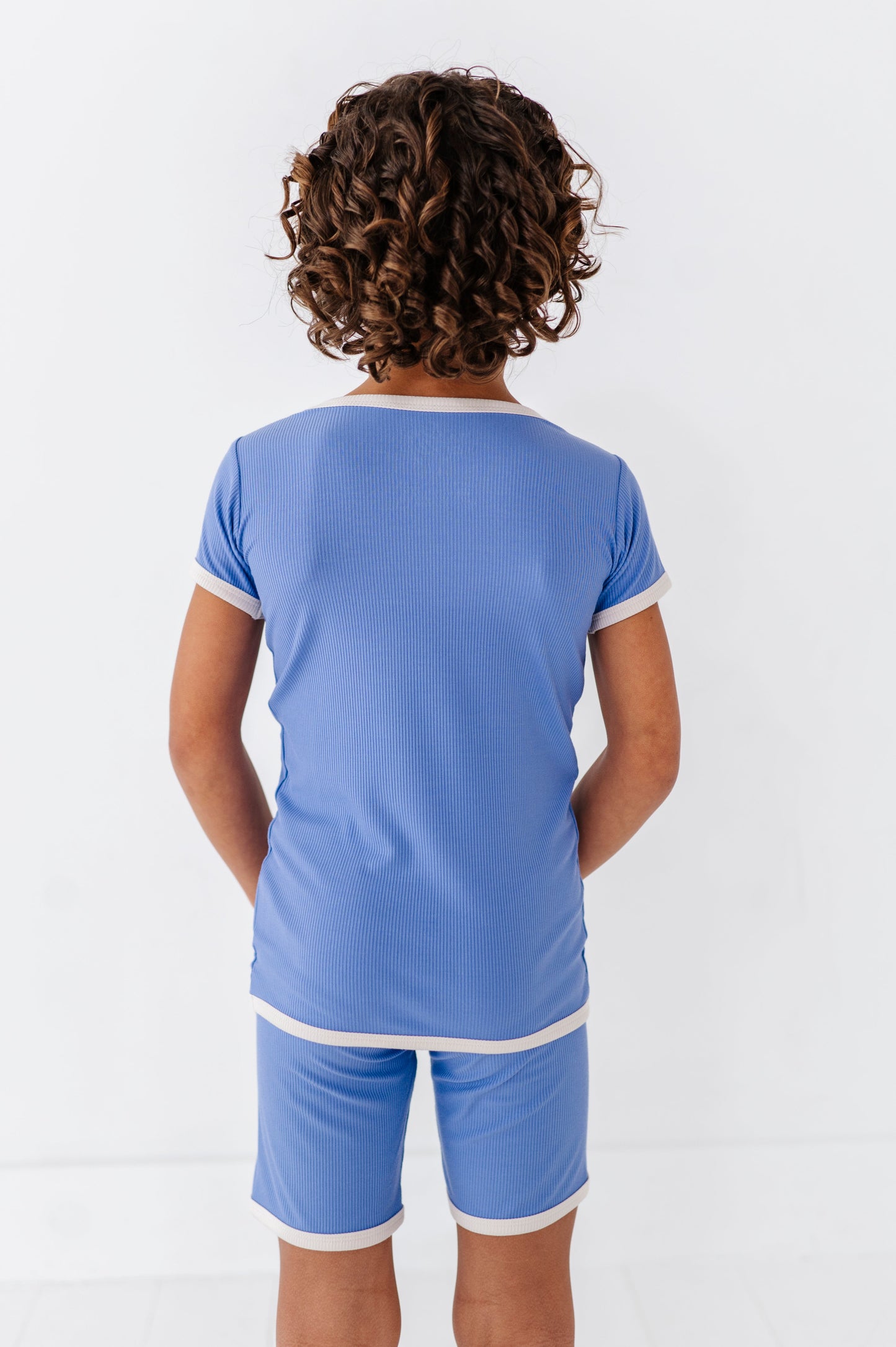 PERIWINKLE | Tee + Biker Shorts RIB SET