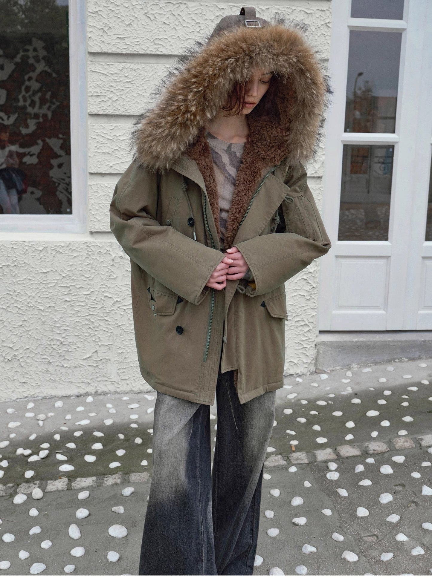 Coastal Highway II Hooded Raccoon Duck Down Parka