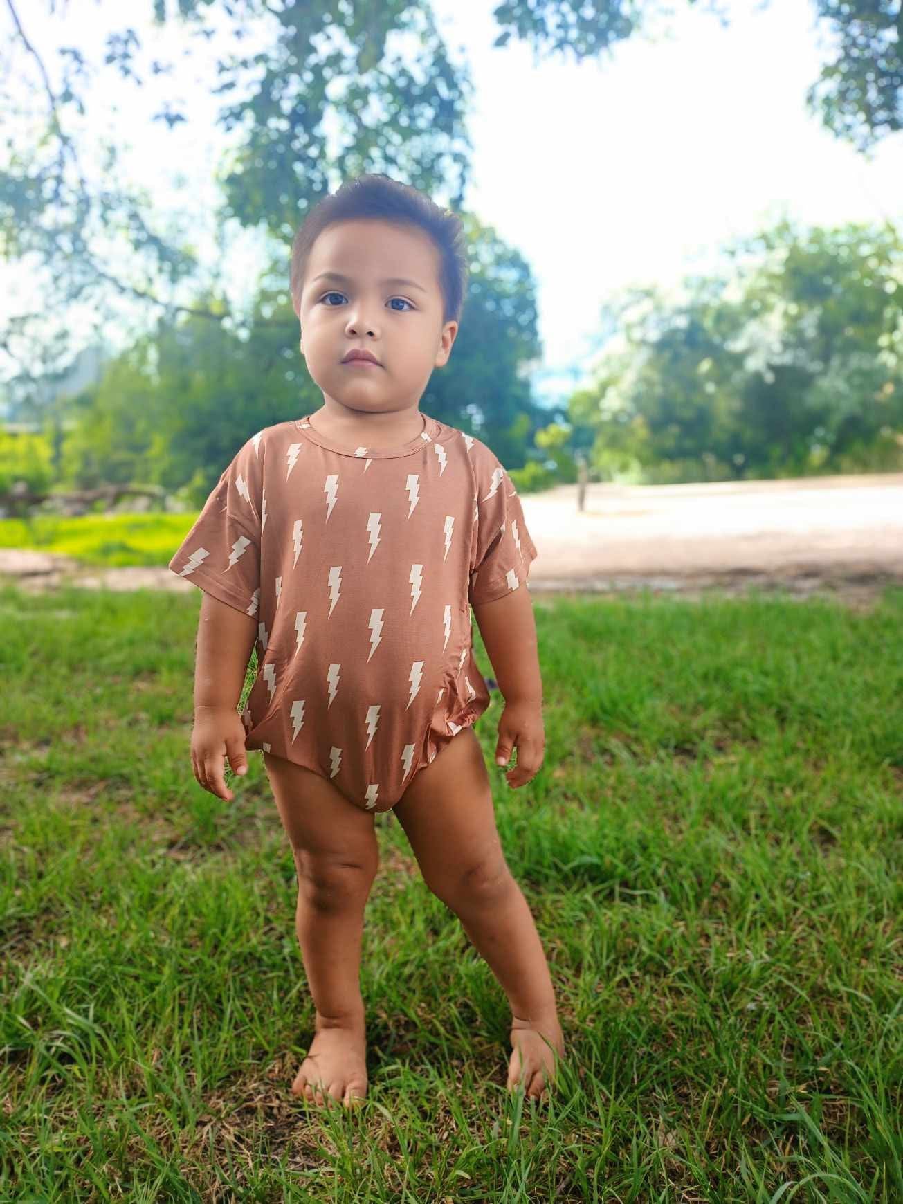 Rust Bolts Oversized Bamboo Romper