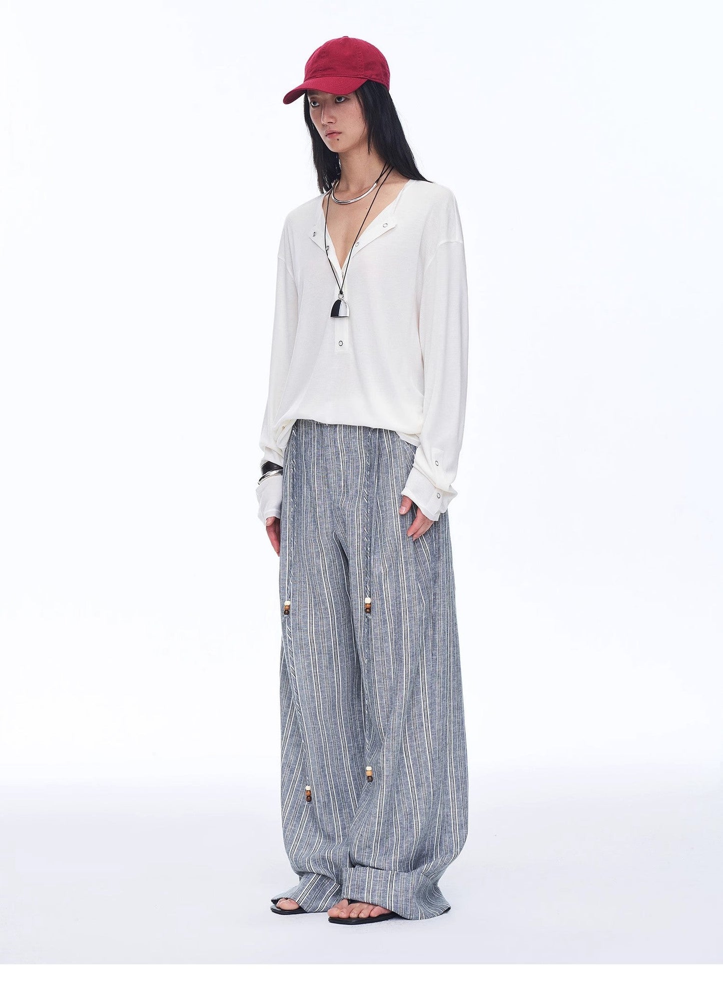 Free Afterglow Retro Style Linen Wide-Leg Casual Pants