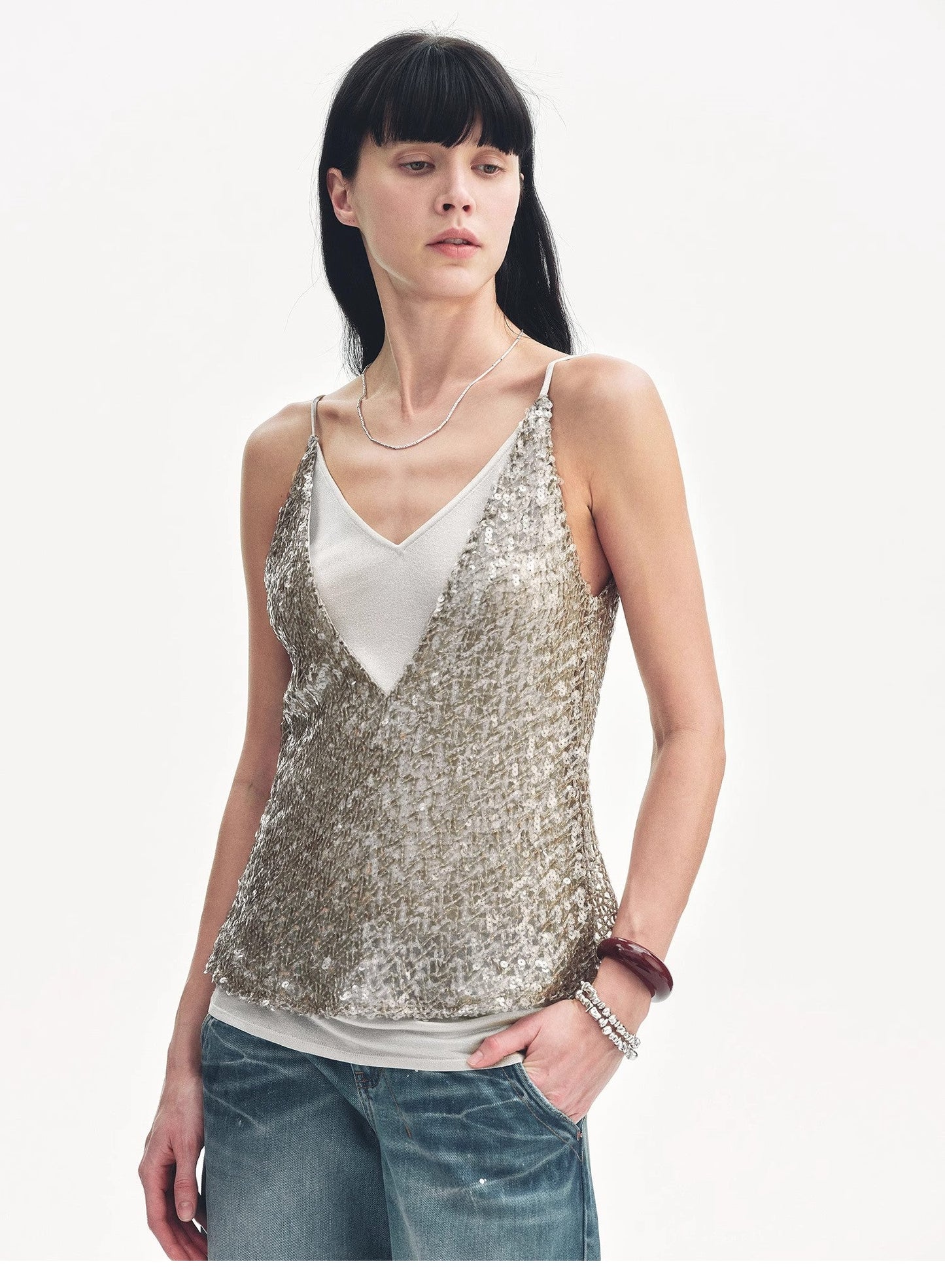 Dream Catcher Sequined Net Top
