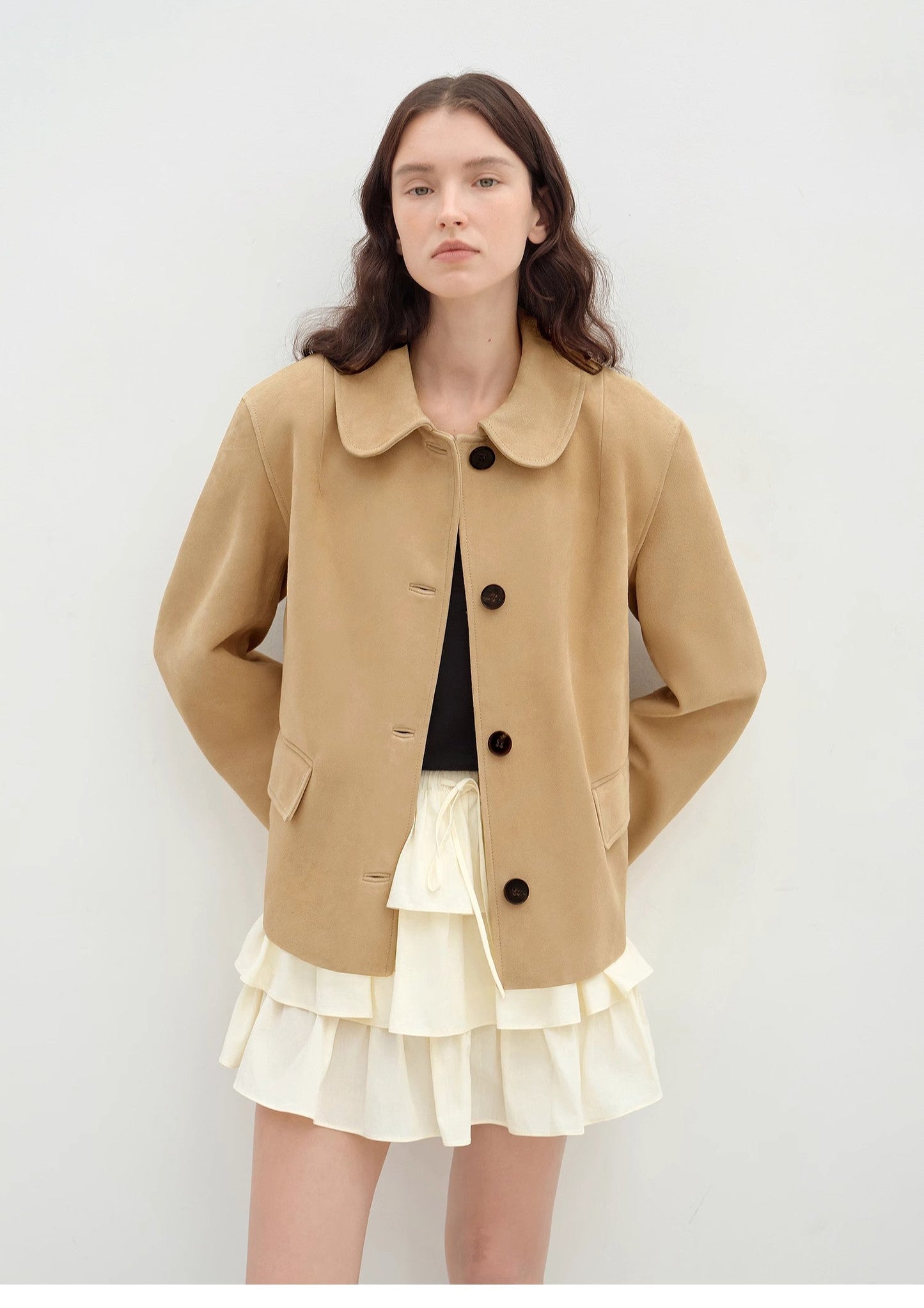 Velour Beaded Suede Leather Jacket