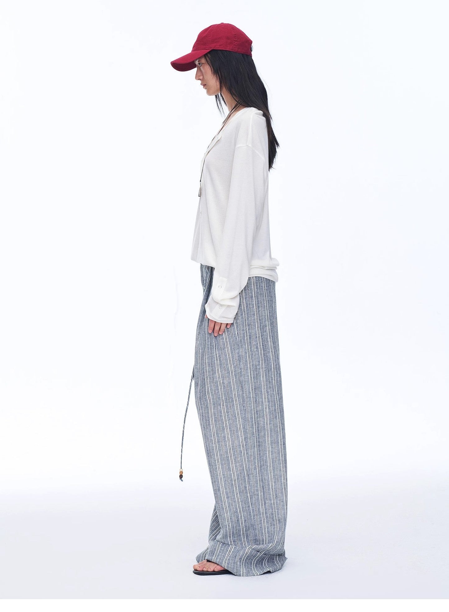 Free Afterglow Retro Style Linen Wide-Leg Casual Pants