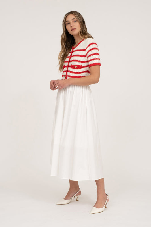 Zoe and Claire Red and White Knit dress