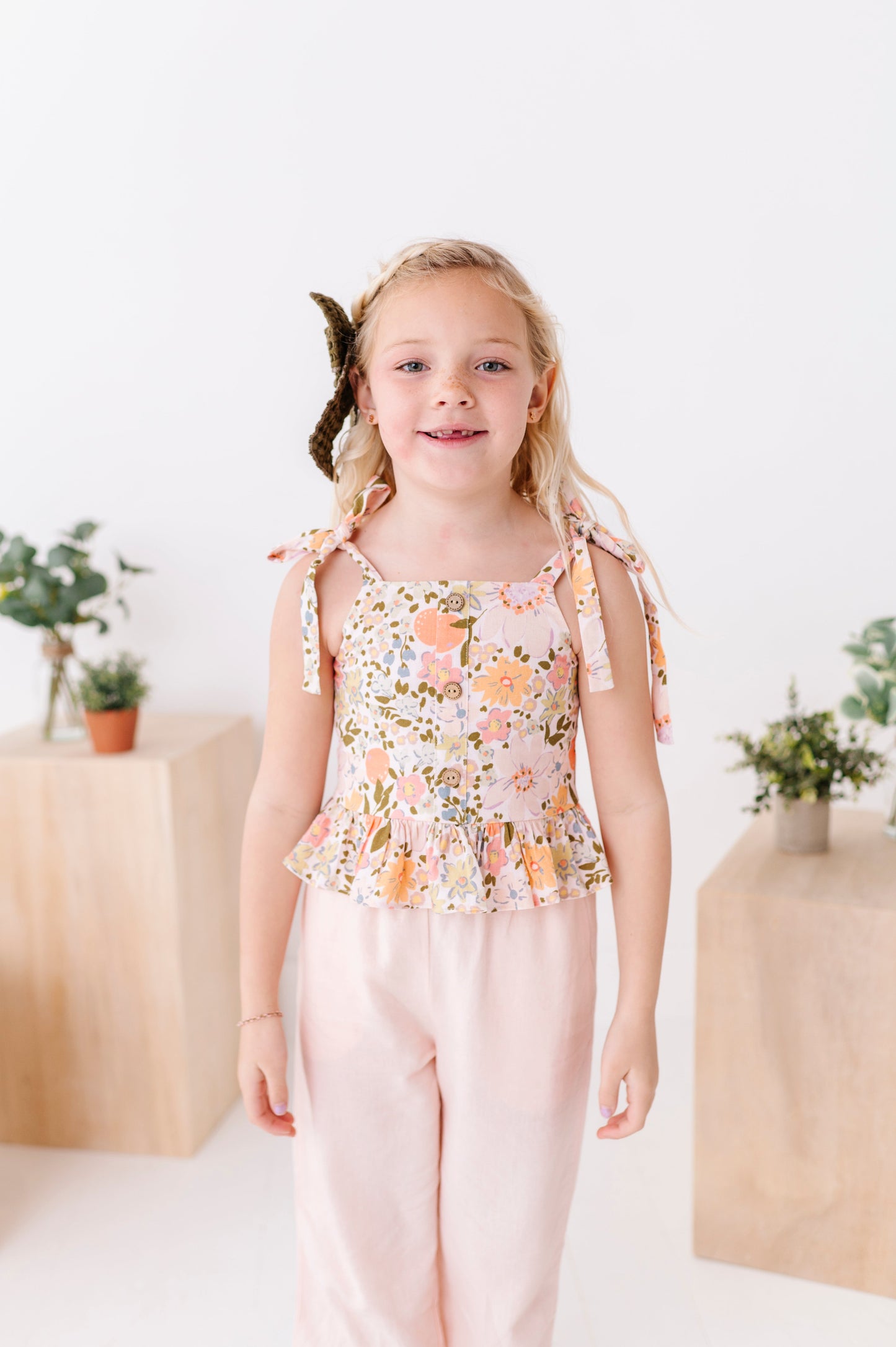 Vintage Blooms | Peplum + Crop Pants Set