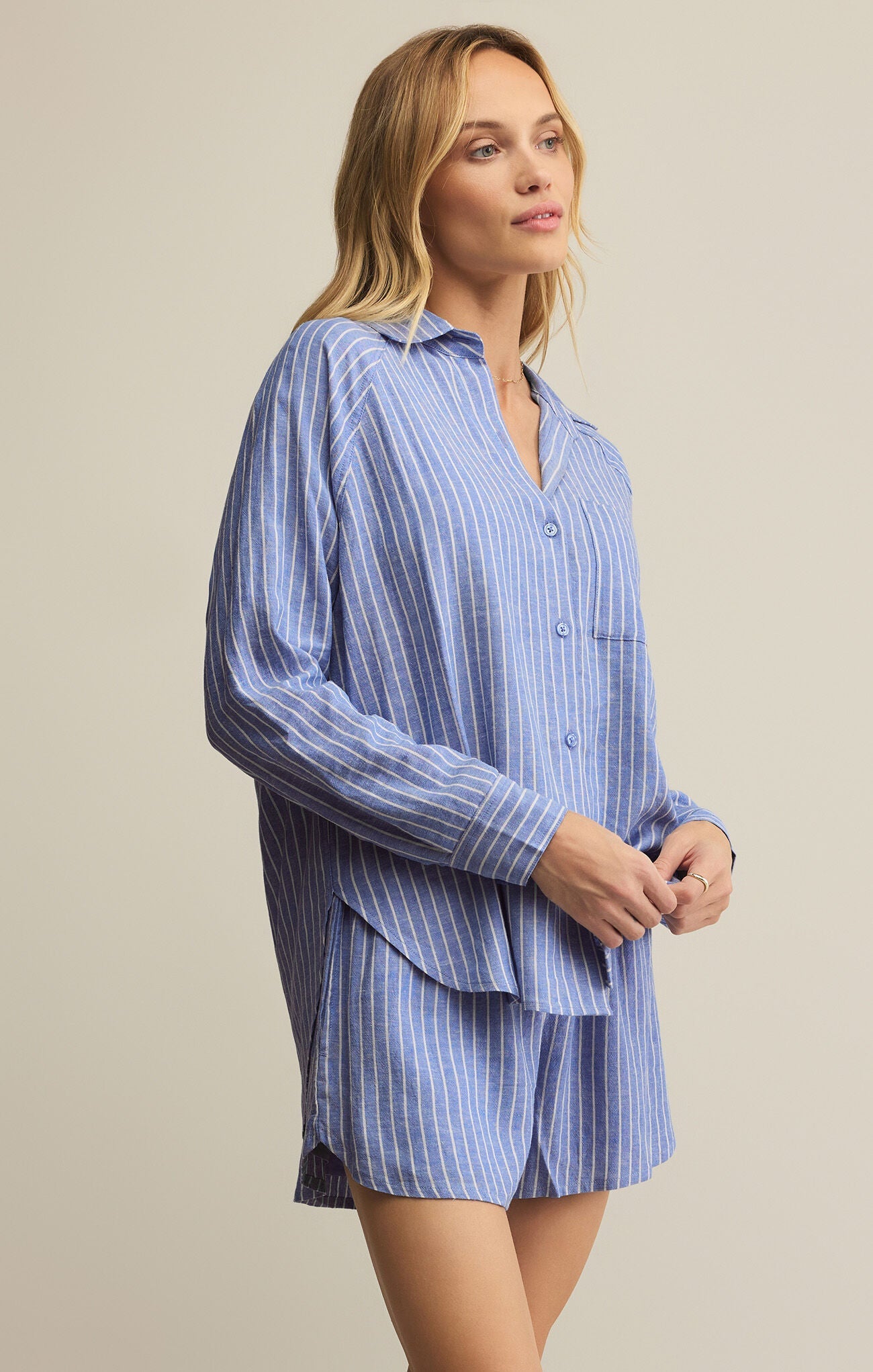 PERFECT LINEN STRIPE TOP