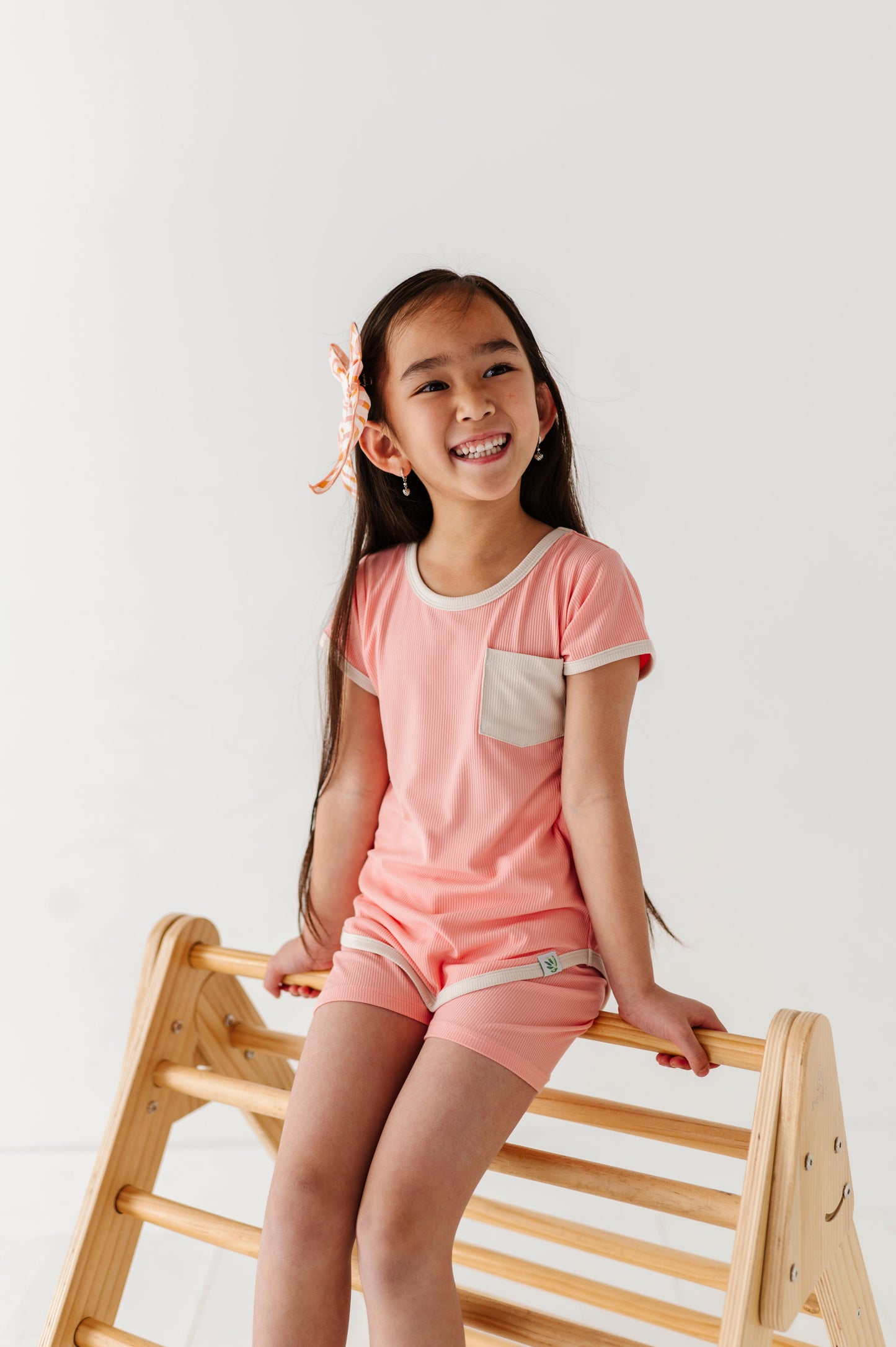 PEACHY | T-Shirt Dress + Shorts RIB SET