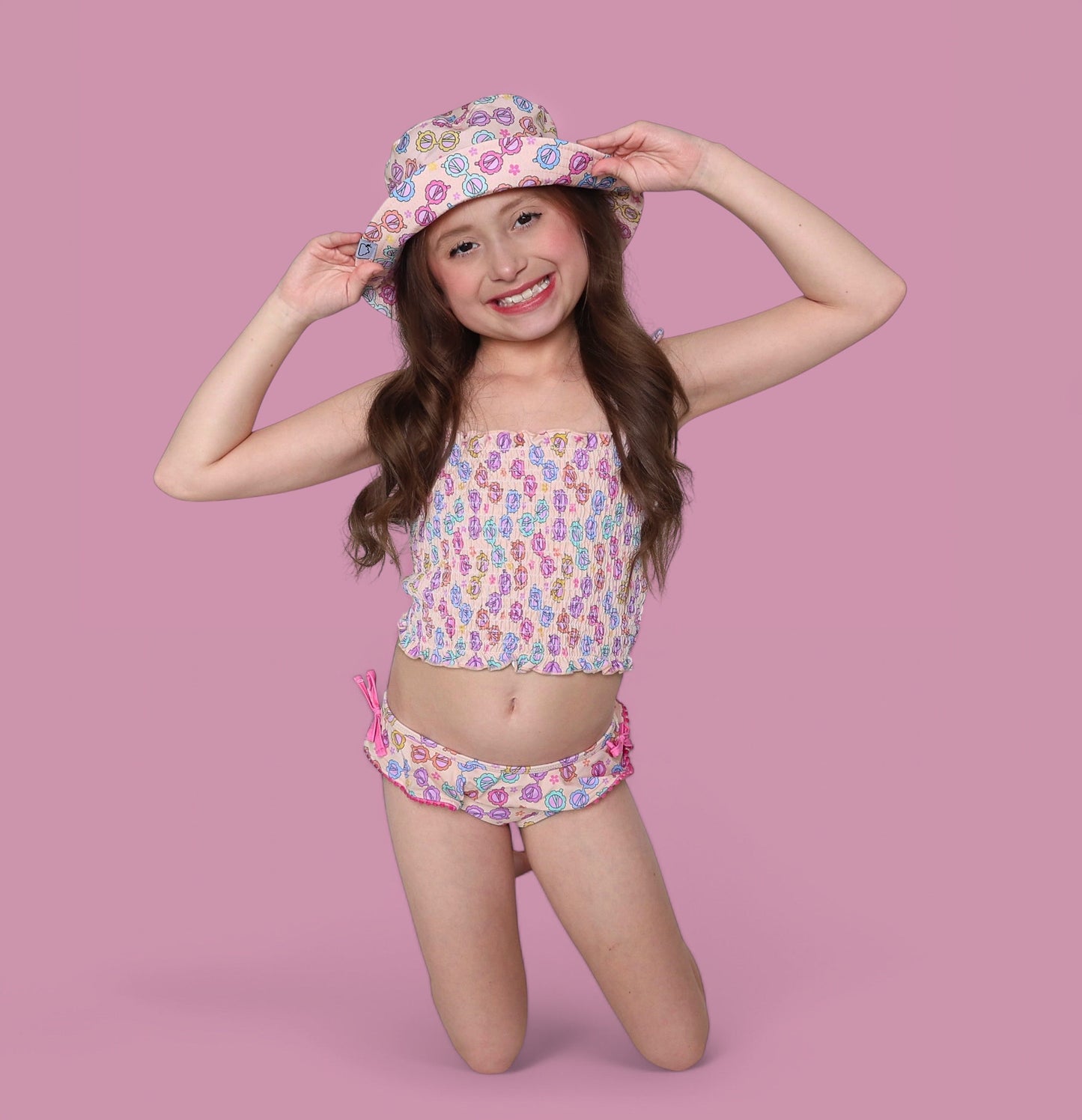 RAY OF SUNSHINE DREAM SMOCKED TANKINI TWO PIECE SWIM SUIT