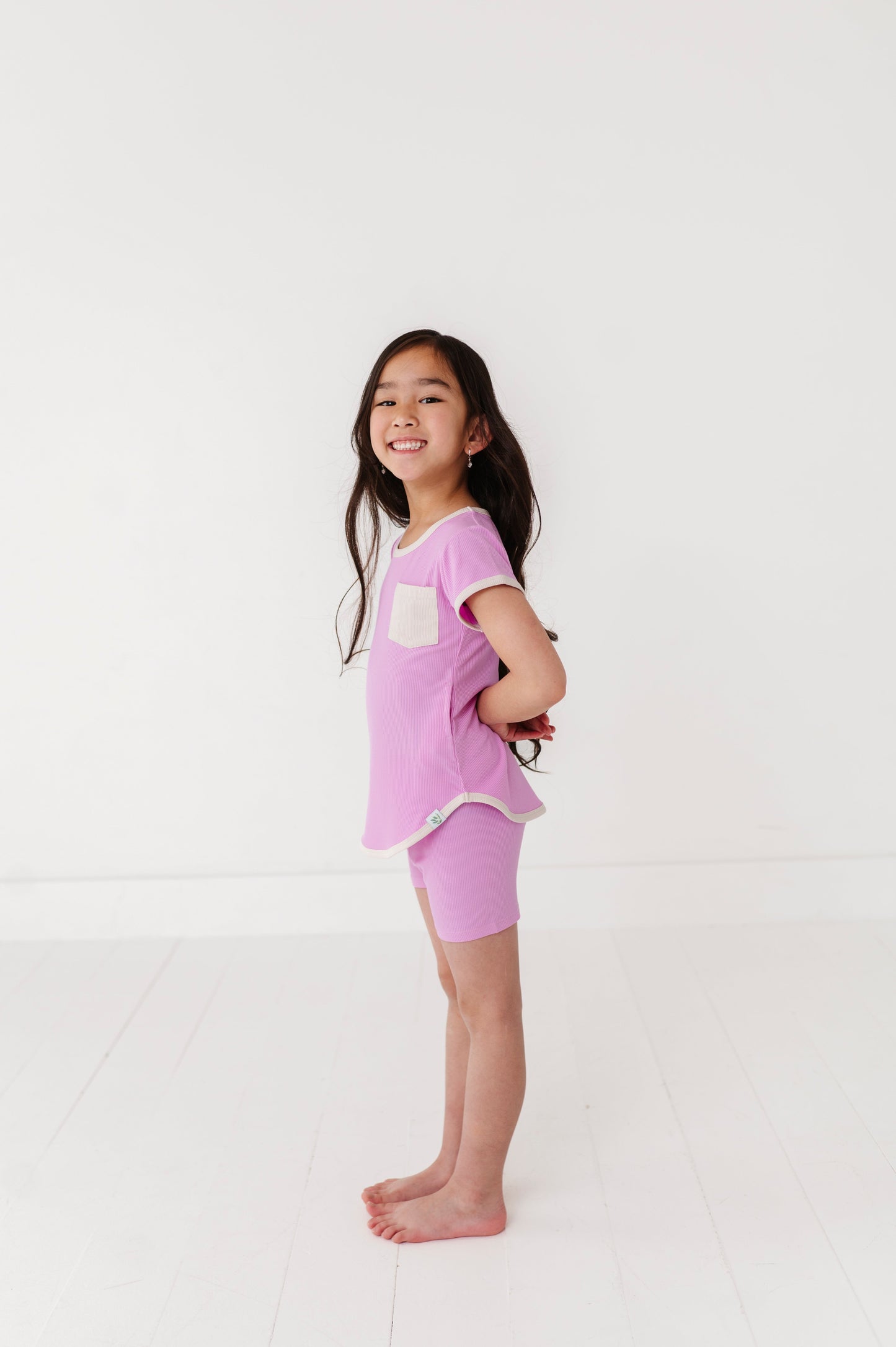 LAVENDER | T-Shirt Dress + Shorts RIB SET