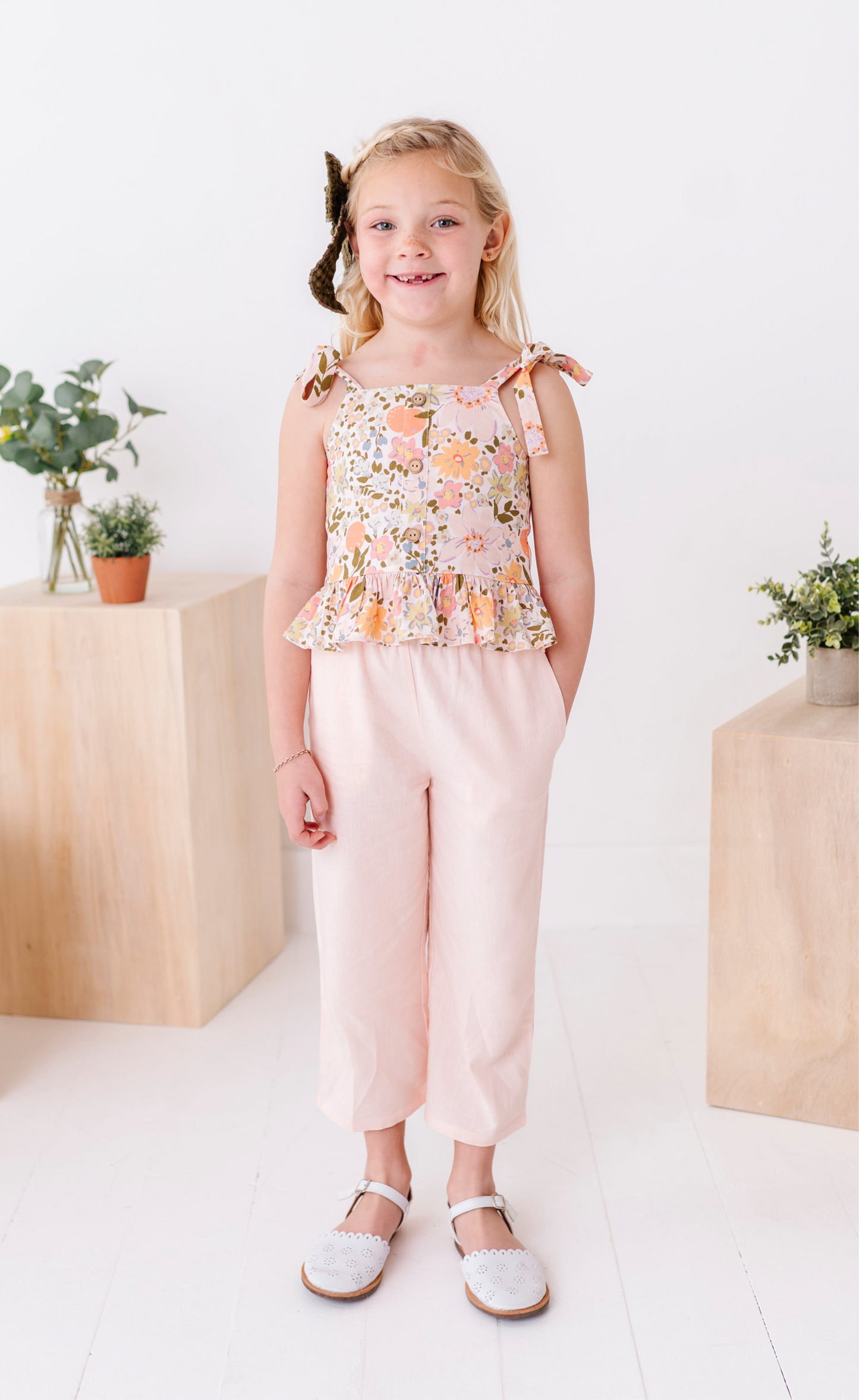 Vintage Blooms | Peplum + Crop Pants Set