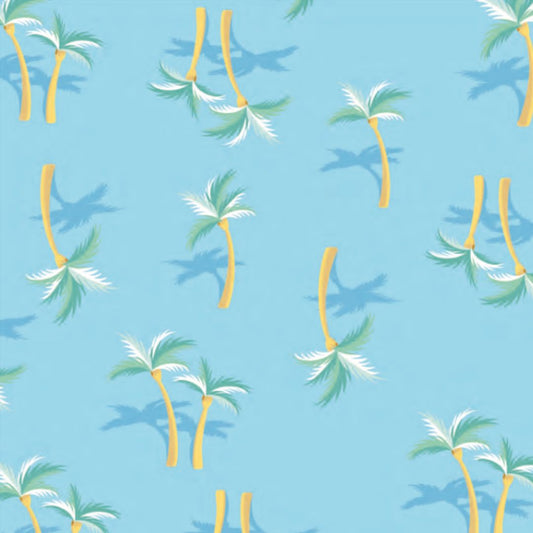Miami Palm Tree Blue Zippered Romper