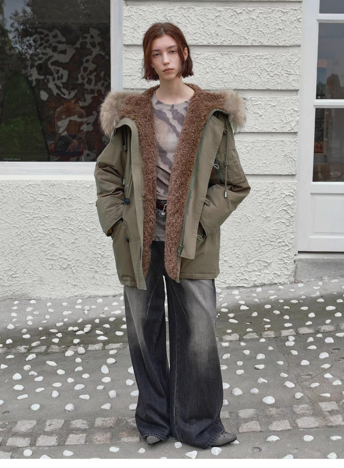 Coastal Highway II Hooded Raccoon Duck Down Parka