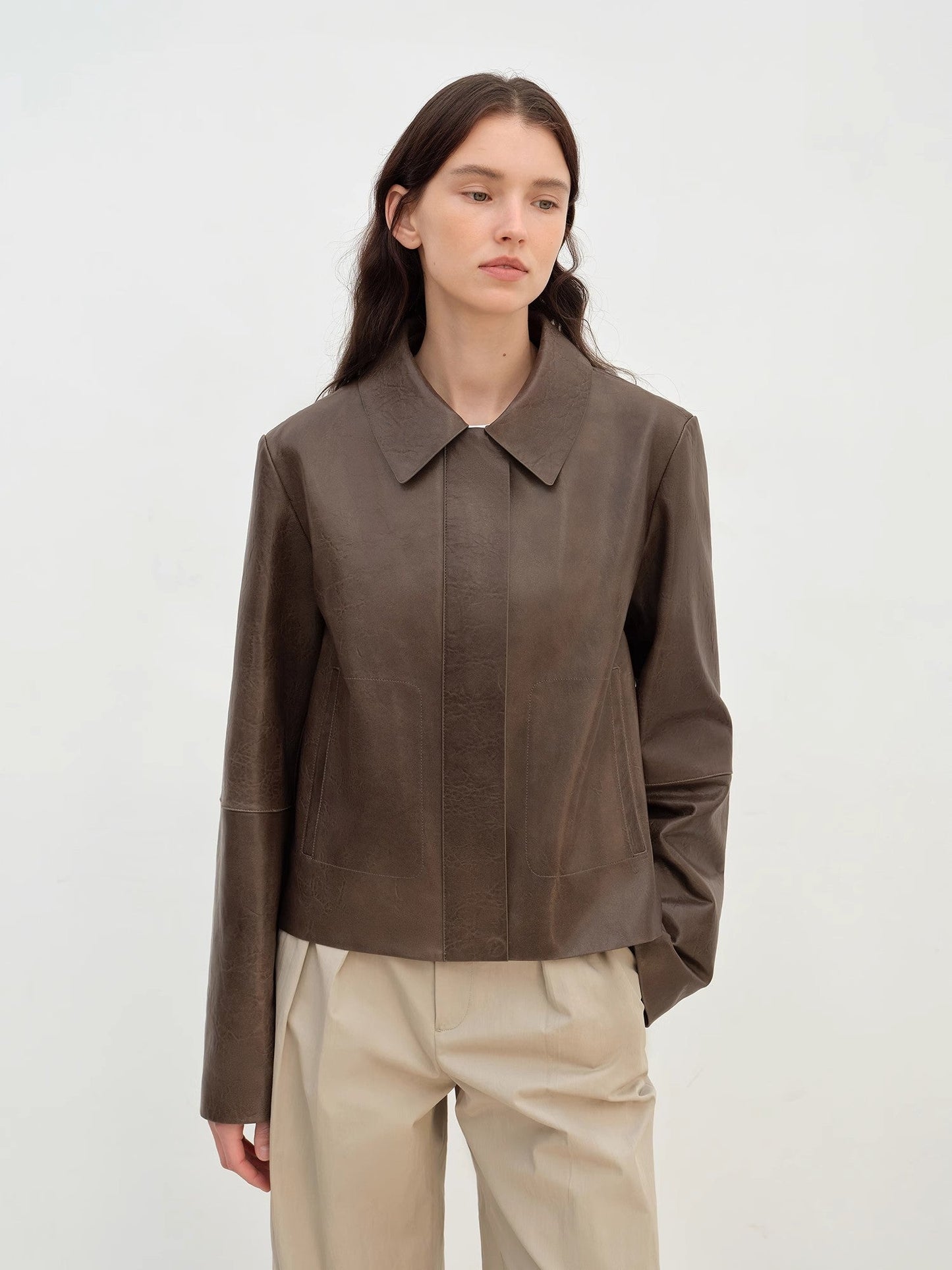 Miss Svenn Short Jacket Leather Coat Women