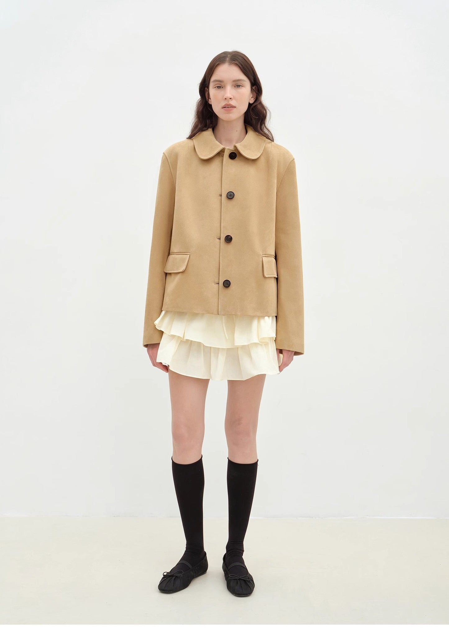 Velour Beaded Suede Leather Jacket
