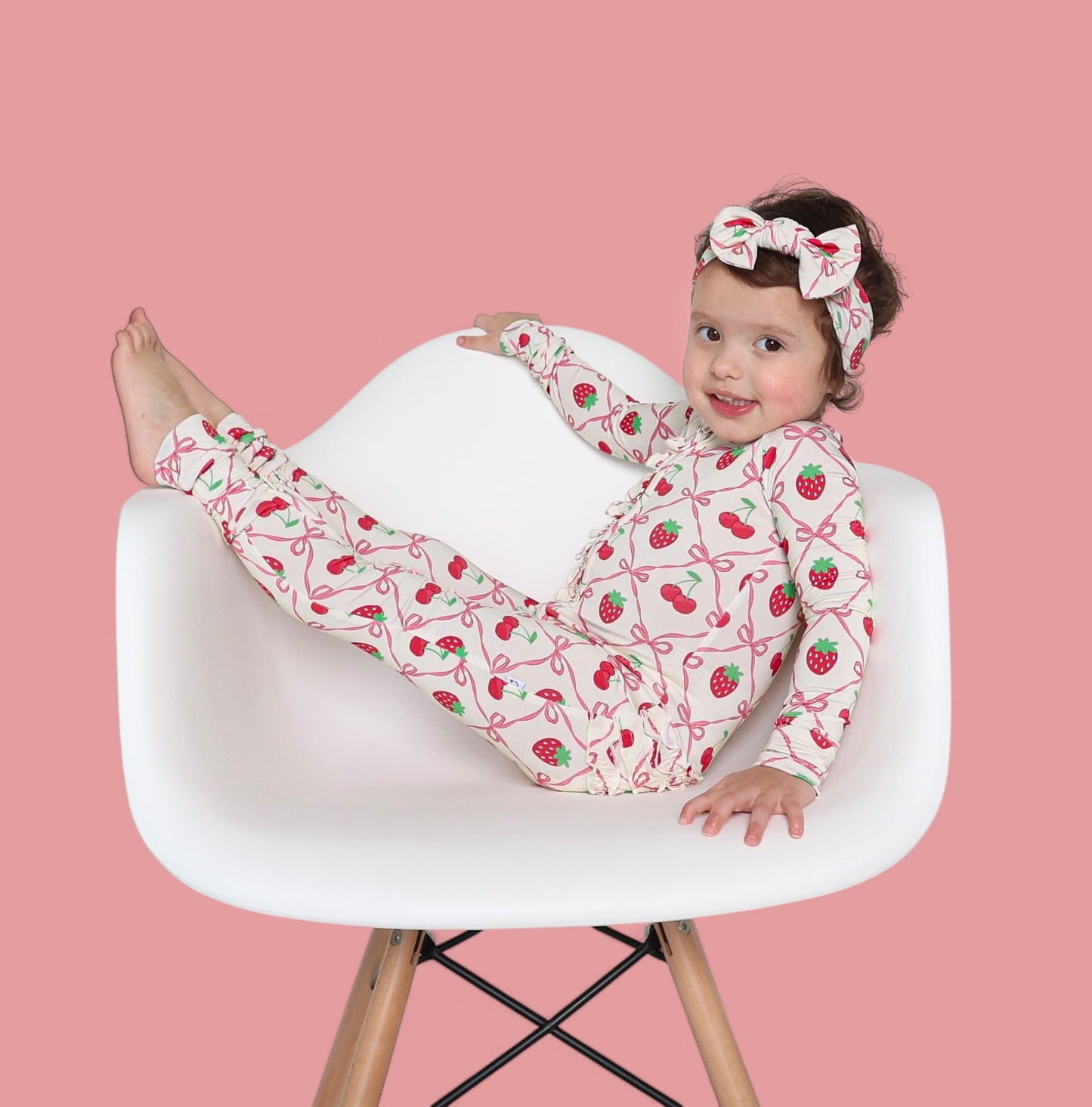 CHERRY BOW BERRY DREAM RUFFLE ROMPER