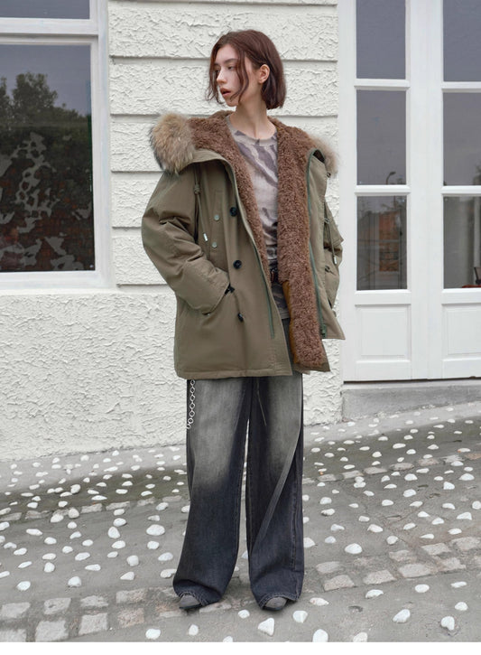 Coastal Highway II Hooded Raccoon Duck Down Parka