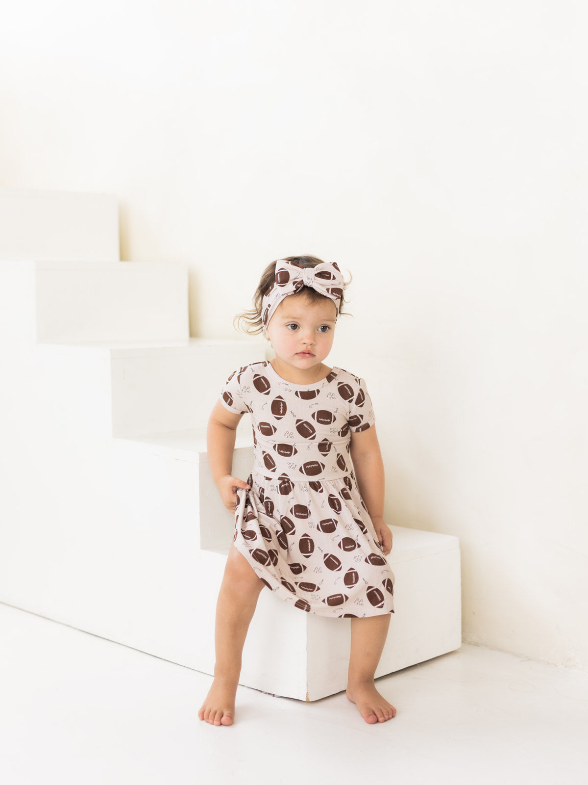 Football (Ribbed) | Bamboo Twirl Dress