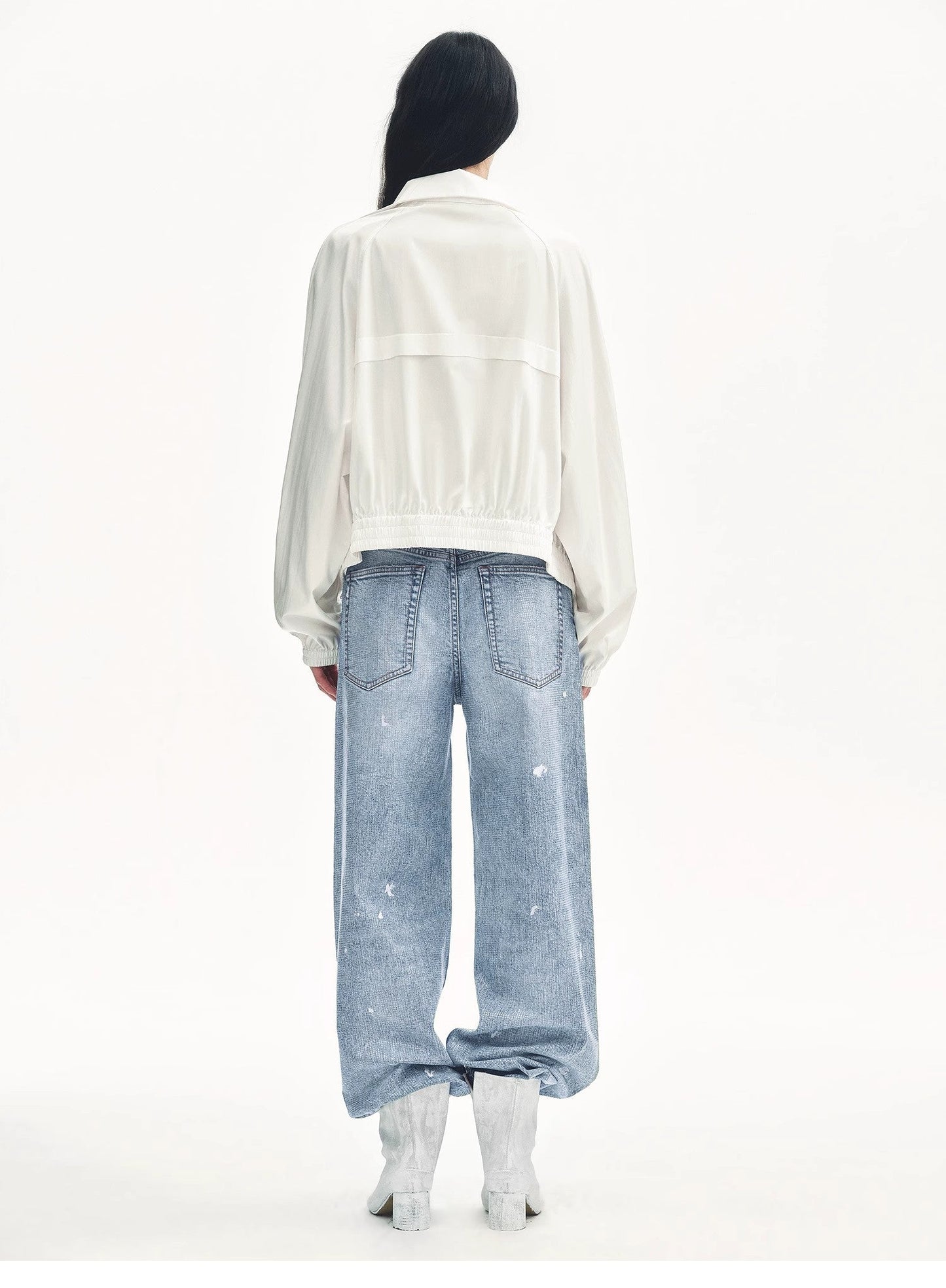 "Front Page Daily" Drawstring Raglan Sleeve Jacket