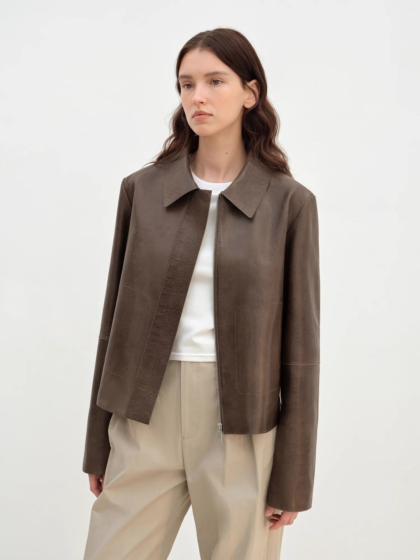 Miss Svenn Short Jacket Leather Coat Women