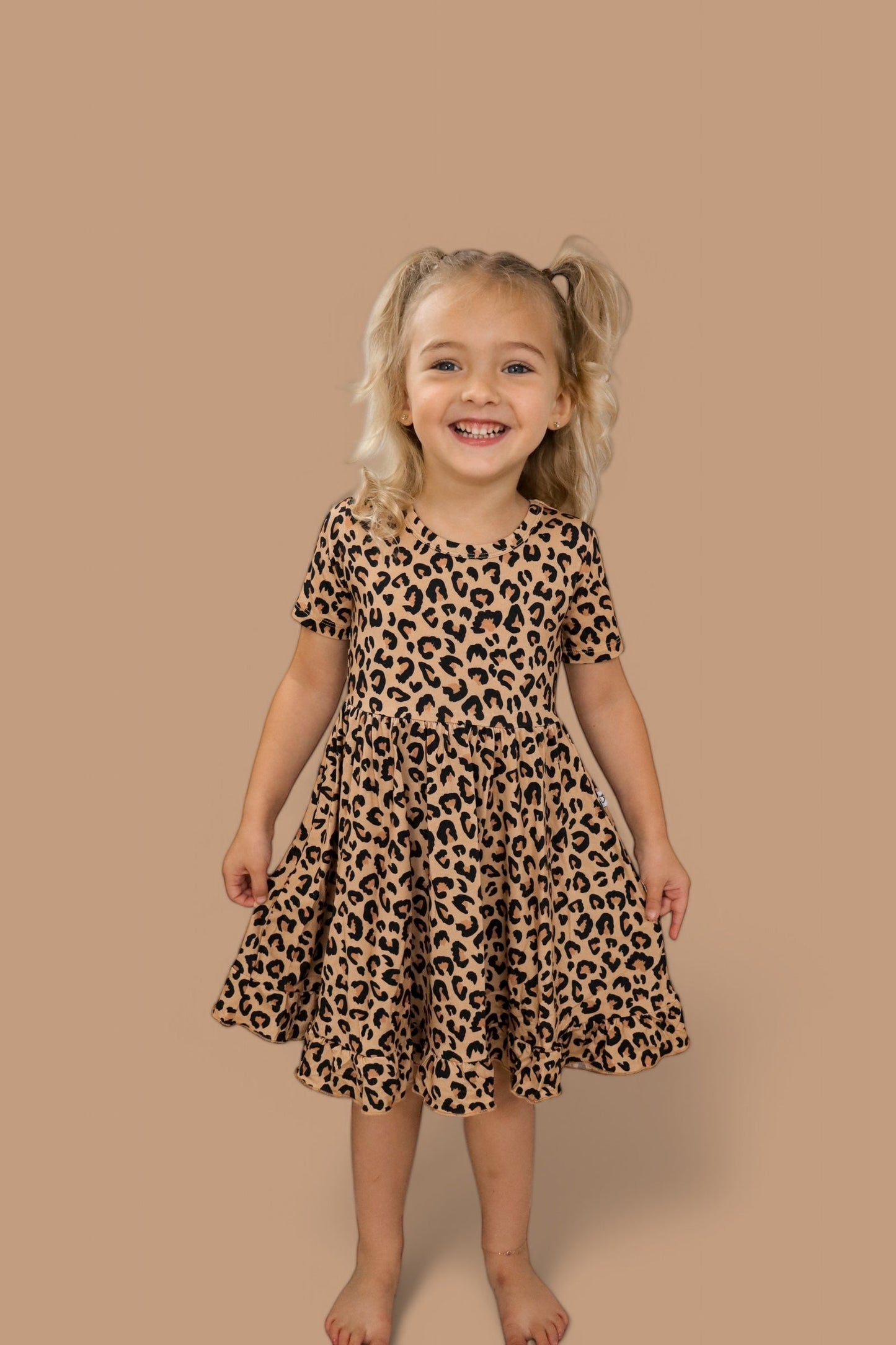 LEOPARD DREAM RUFFLE DRESS