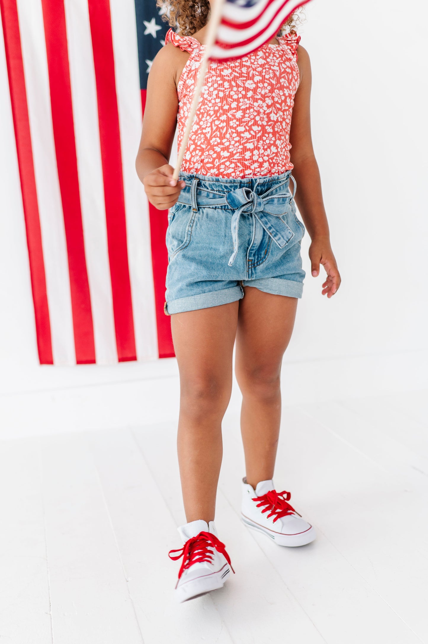 Americana Red Floral | Ribbed Tank