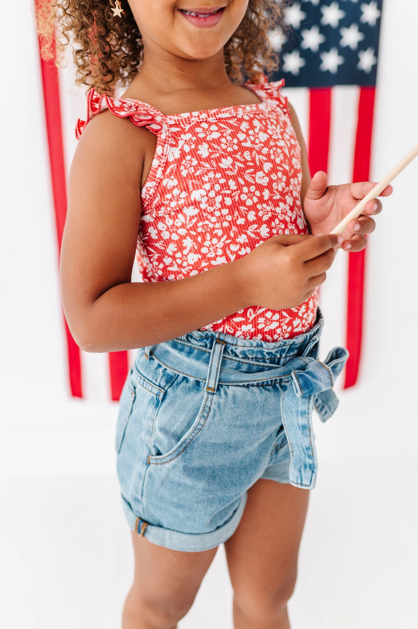 Americana Red Floral | Ribbed Tank