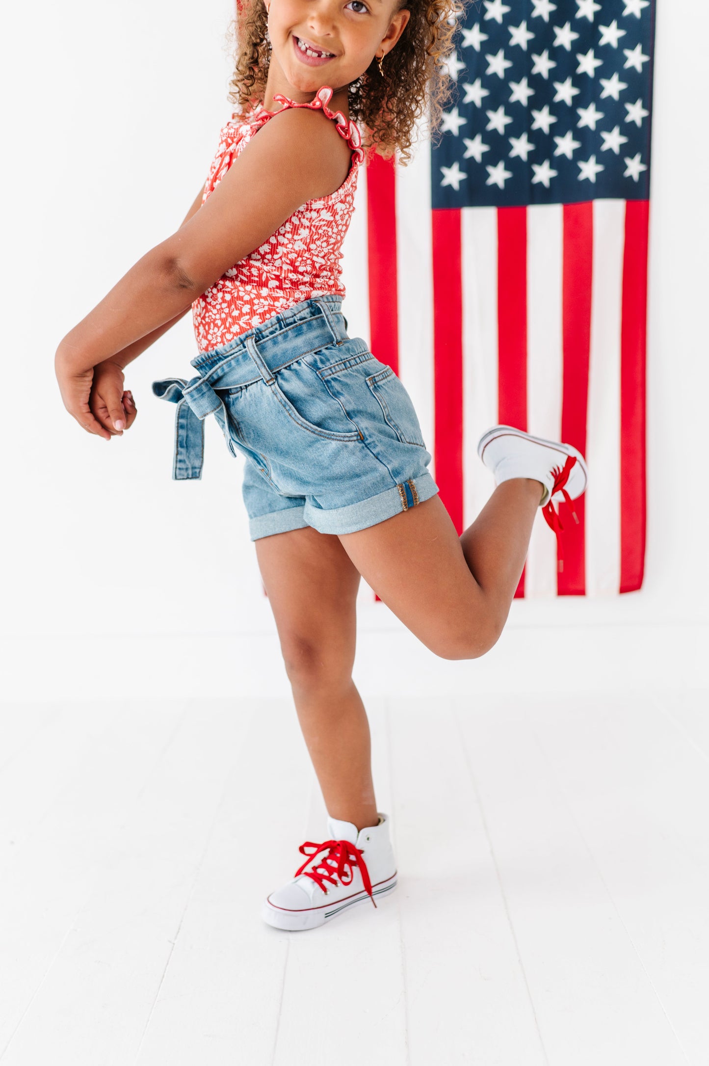 Americana Red Floral | Ribbed Tank