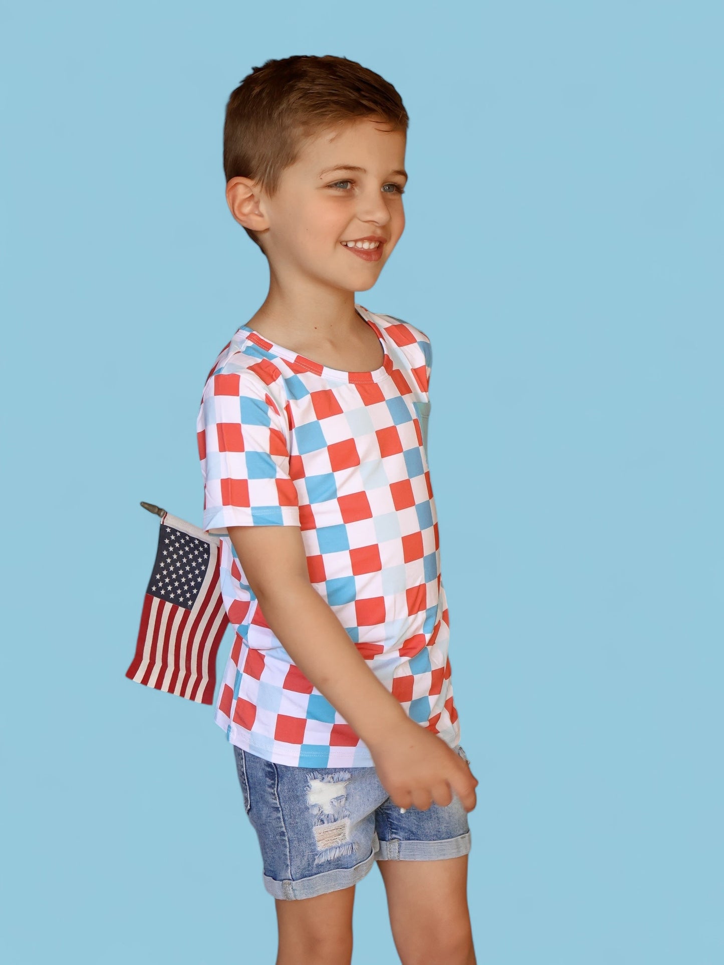 USA CHECKERS DREAM POCKET TEE