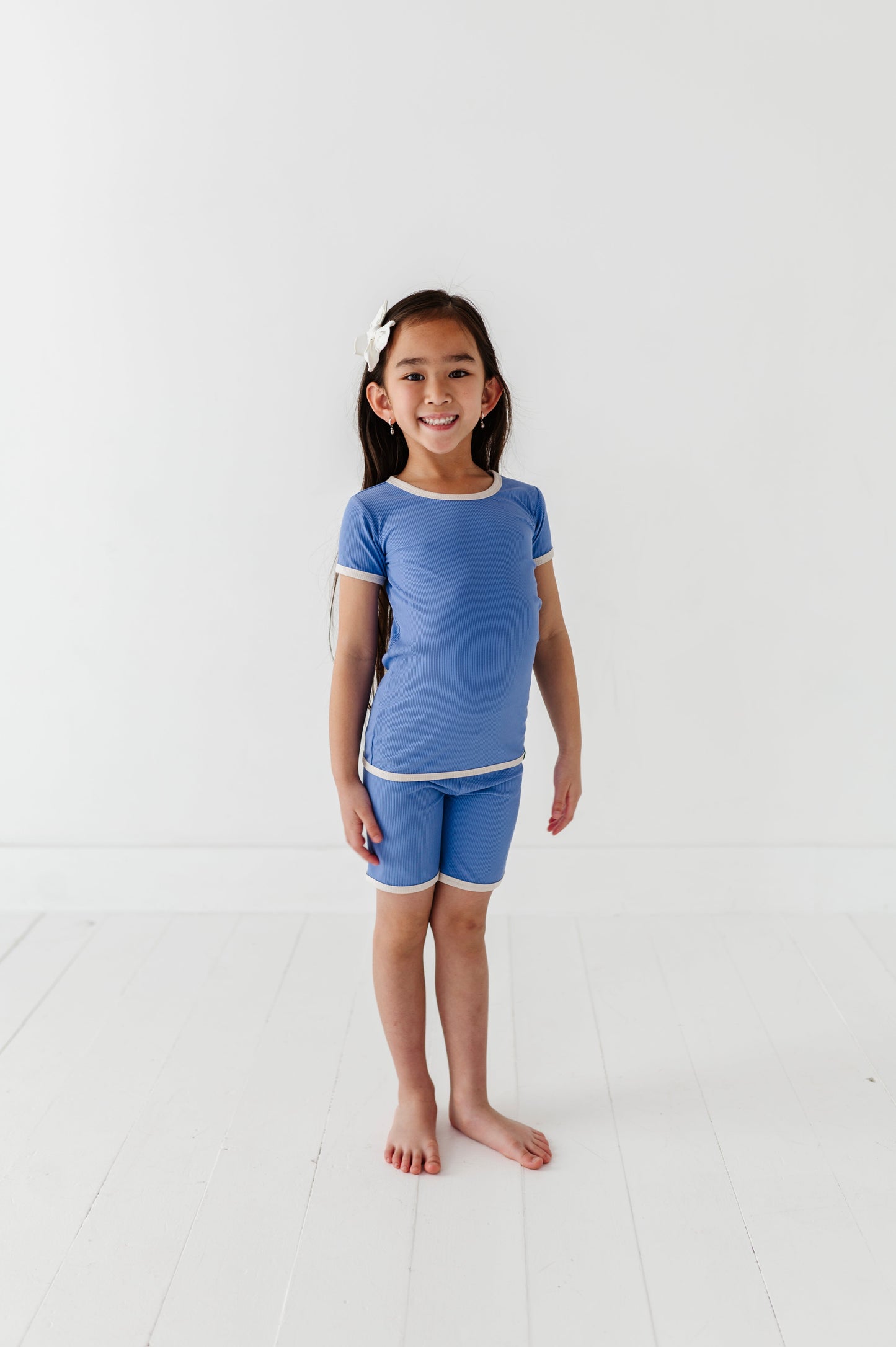 PERIWINKLE | Tee + Biker Shorts RIB SET