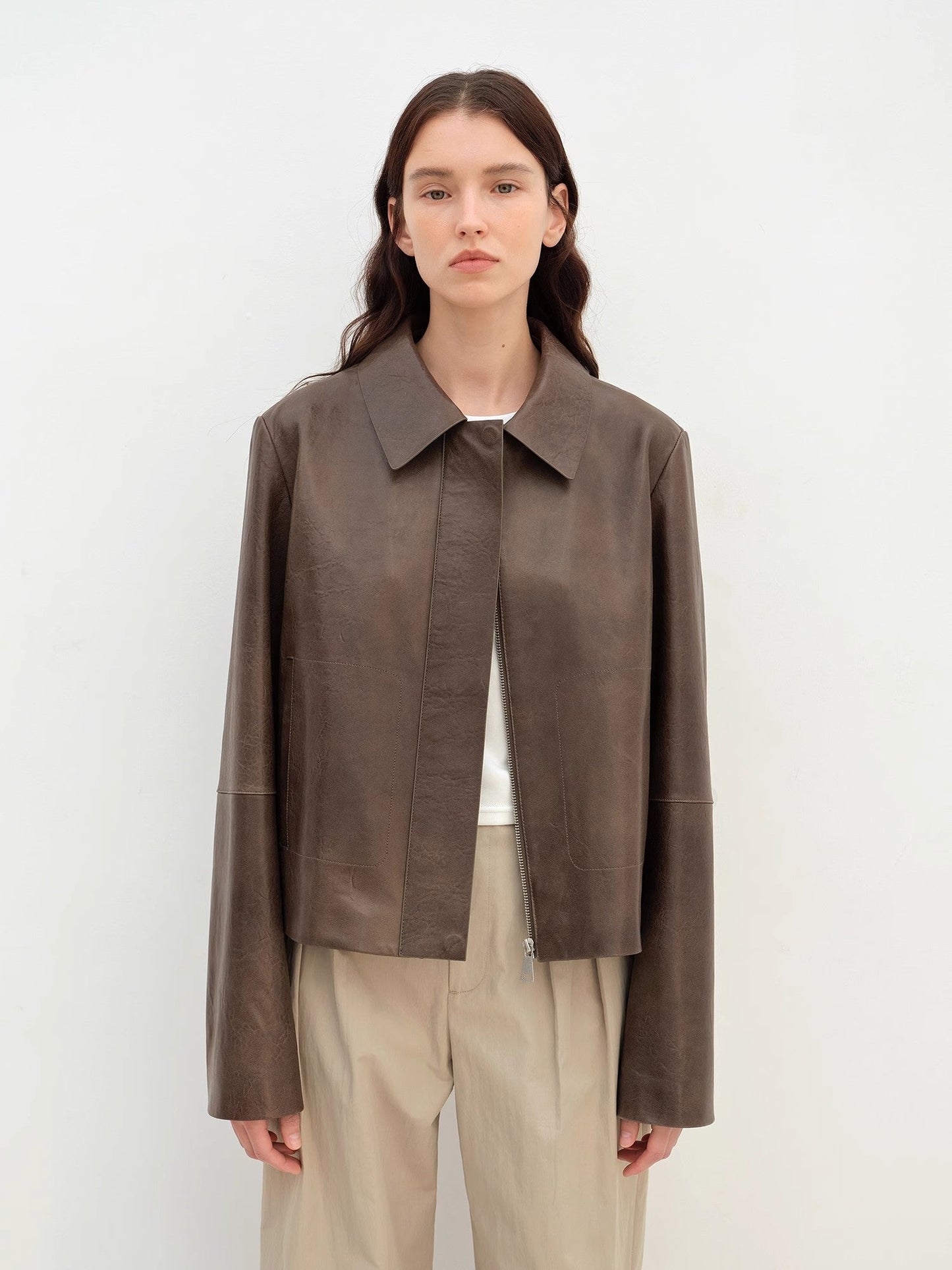 Miss Svenn Short Jacket Leather Coat Women