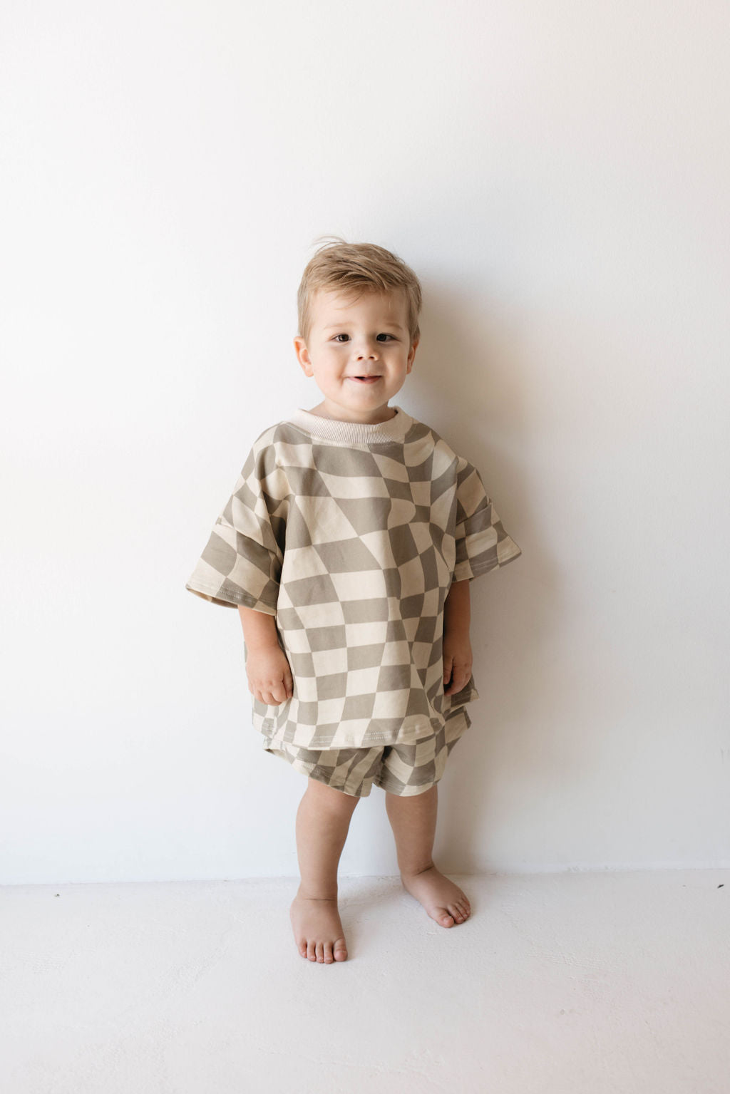 Short Set | Wavy Checkerboard