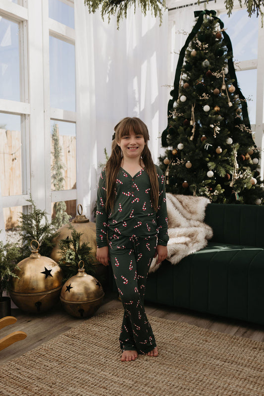 Pre-Teen Flare Bamboo Pajamas | Candy Cane Lane 2024