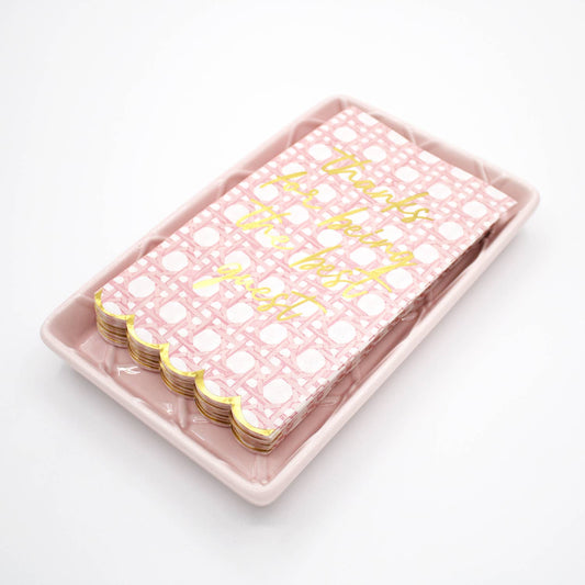 8 Oak Lane - Pink Cane Paper Guest Towel Packs