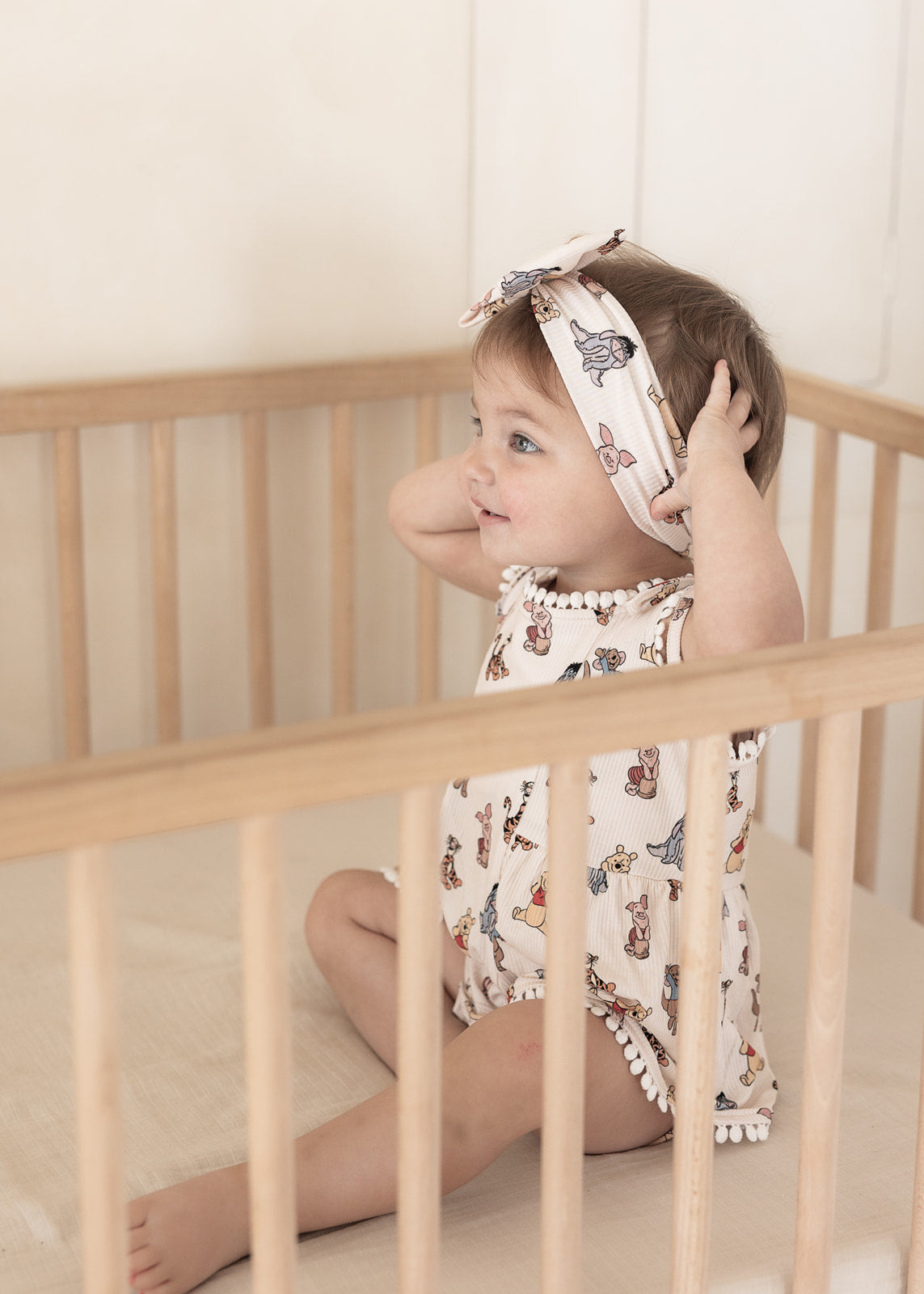 Pooh (Ribbed) | Bamboo Pom Twirl Romper