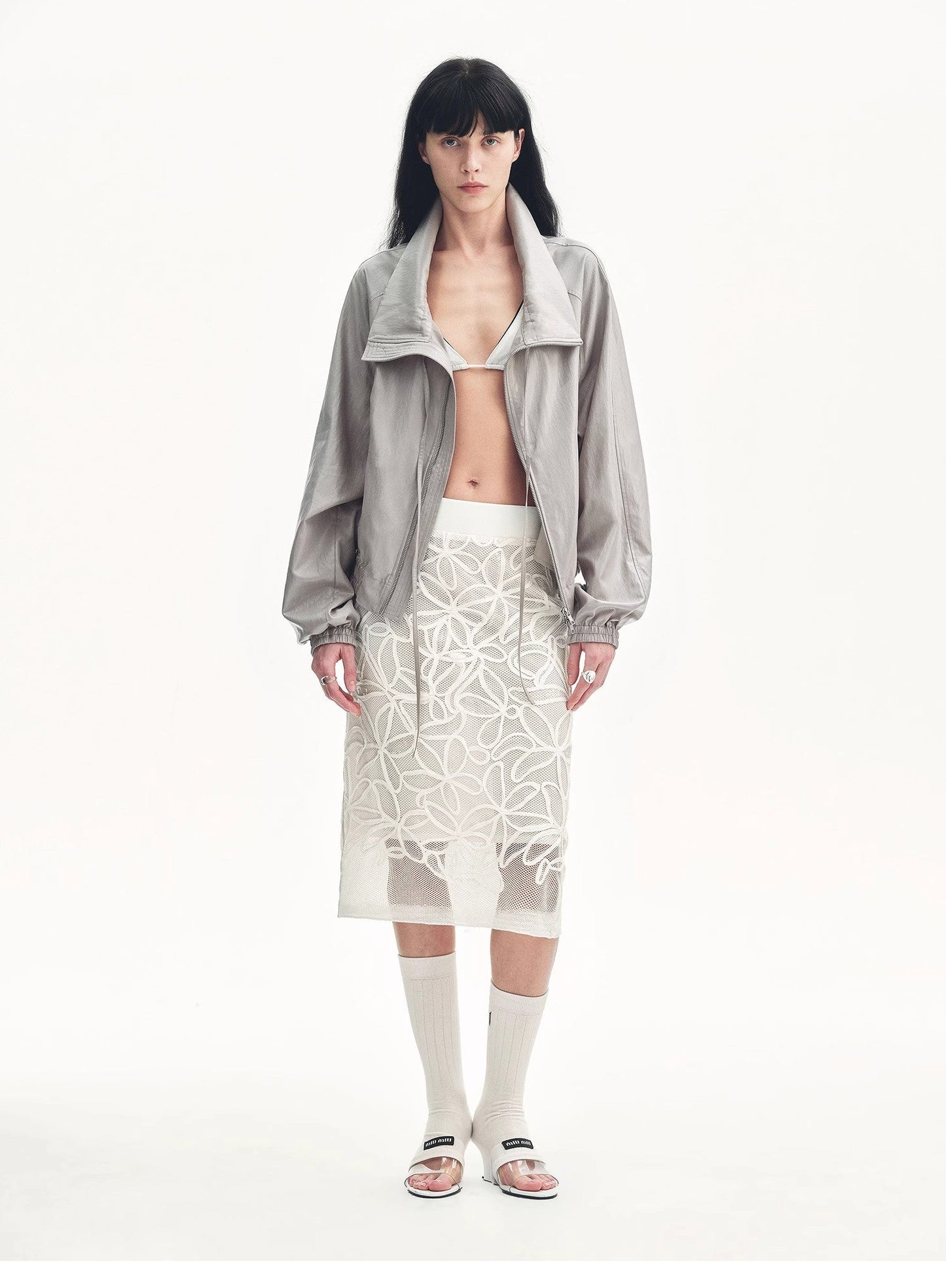 "Front Page Daily" Drawstring Raglan Sleeve Jacket