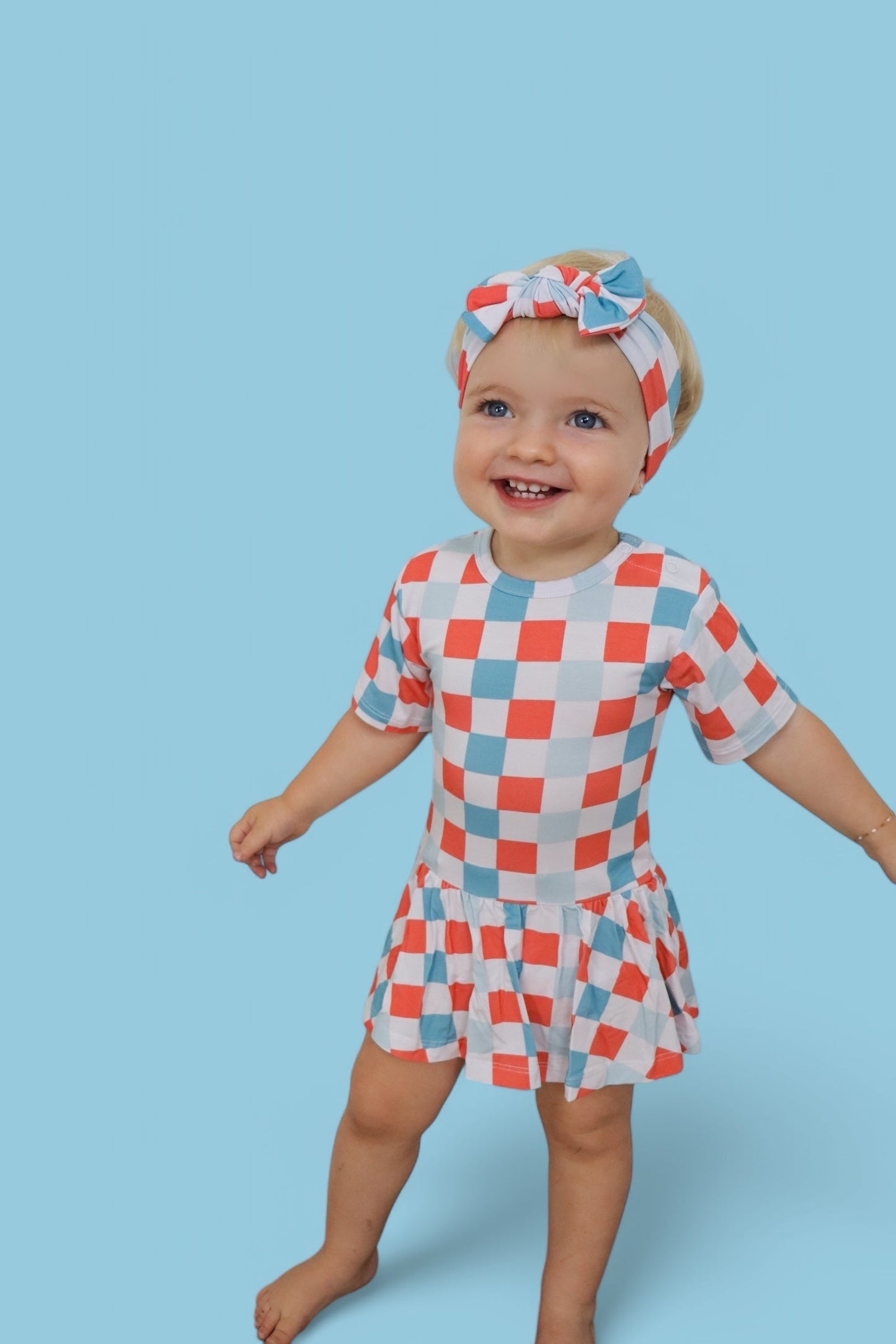 USA CHECKERS DREAM BODYSUIT DRESS