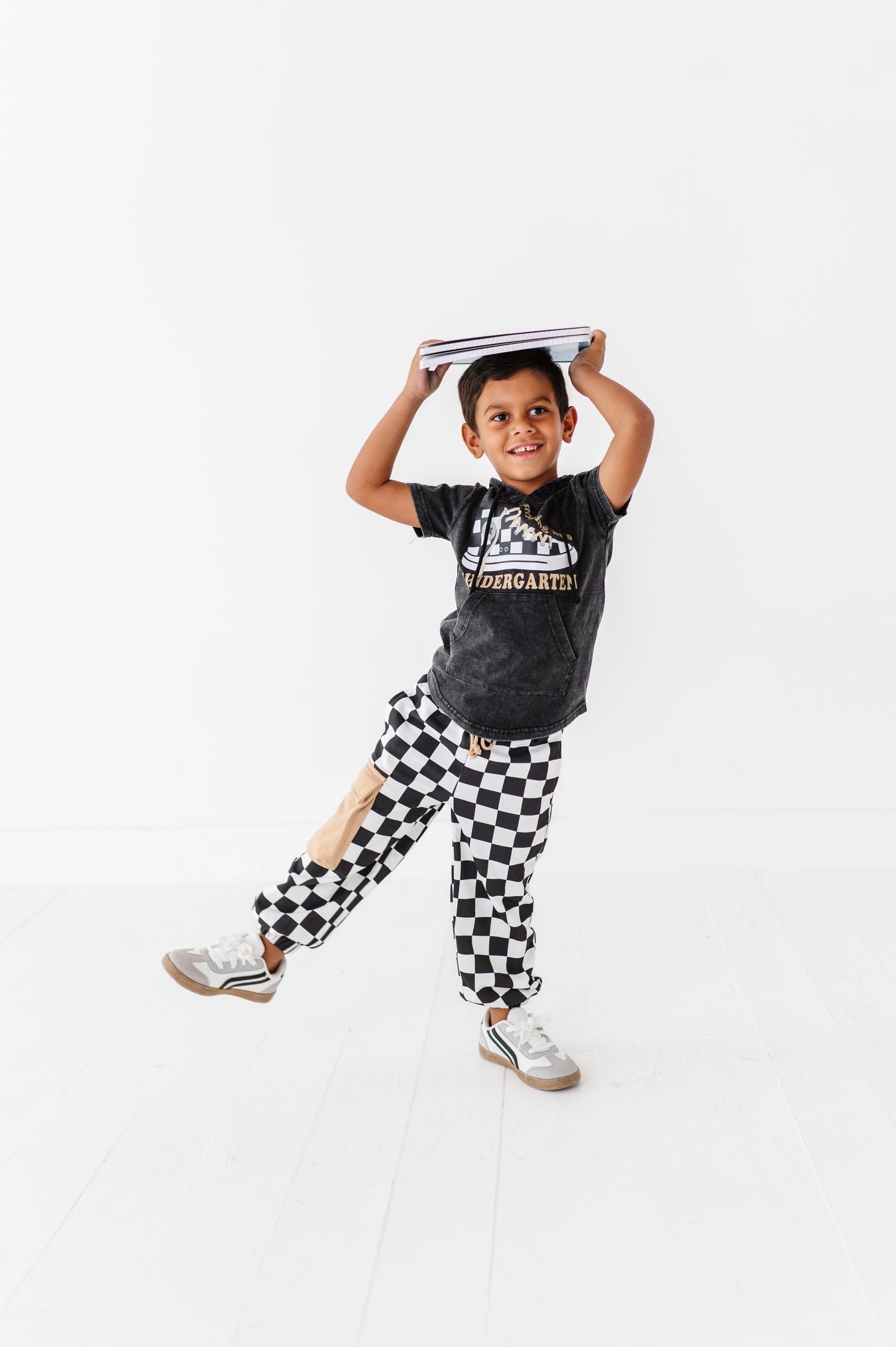 Checkered Black+White Cargo Joggers
