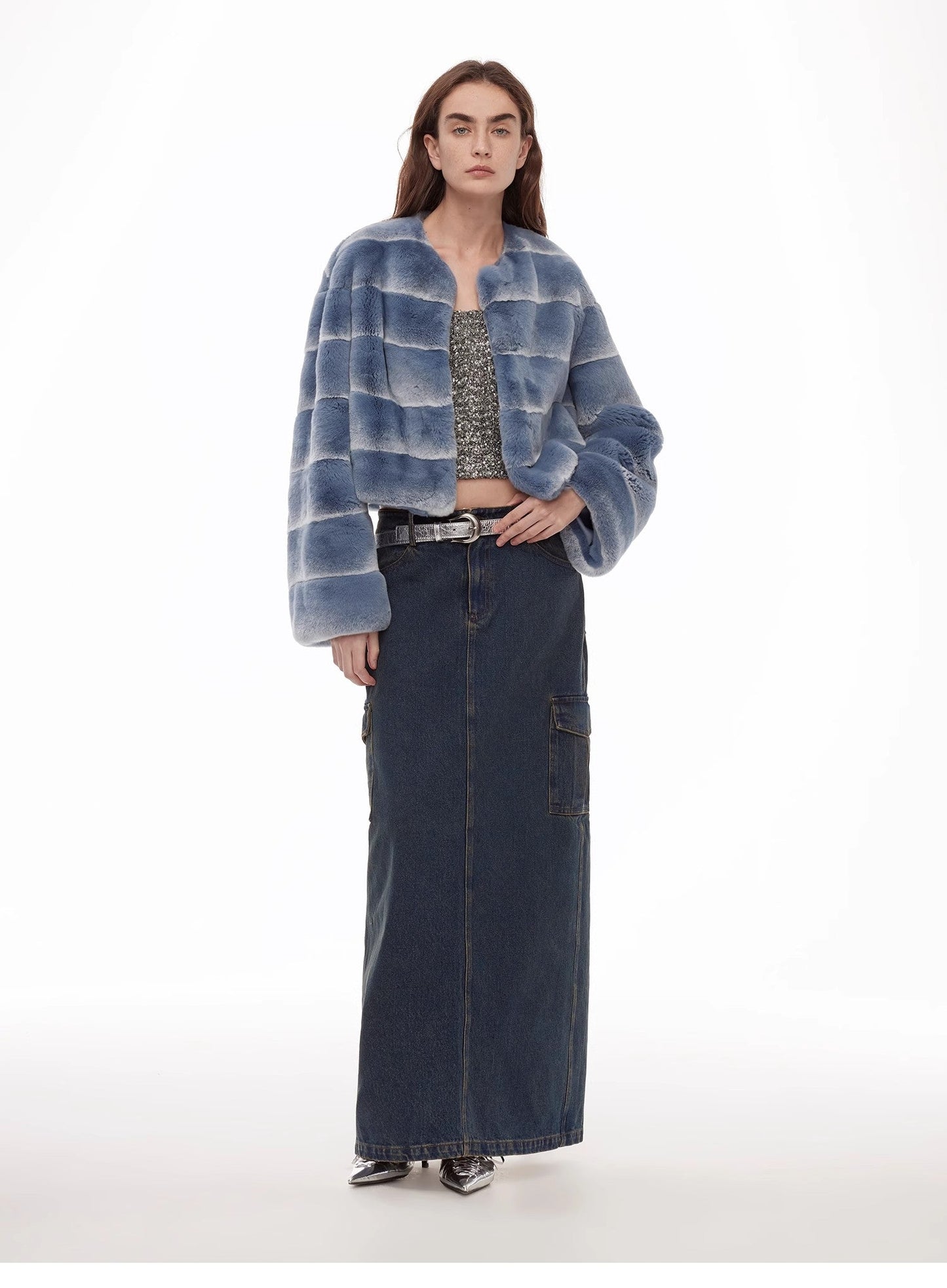 Dream Chaser Round Neck Rabbit Fur Coat