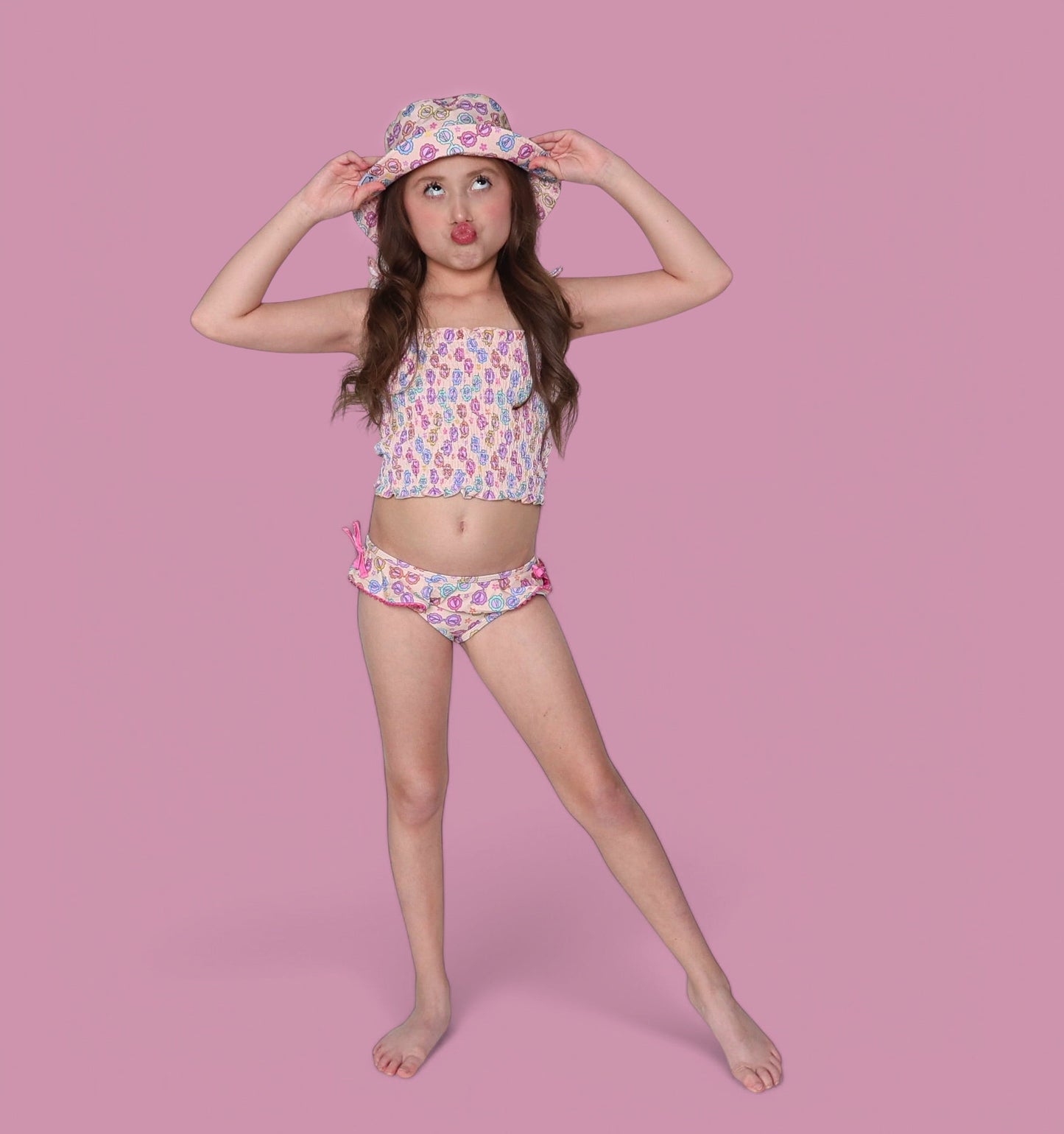 RAY OF SUNSHINE DREAM SMOCKED TANKINI TWO PIECE SWIM SUIT