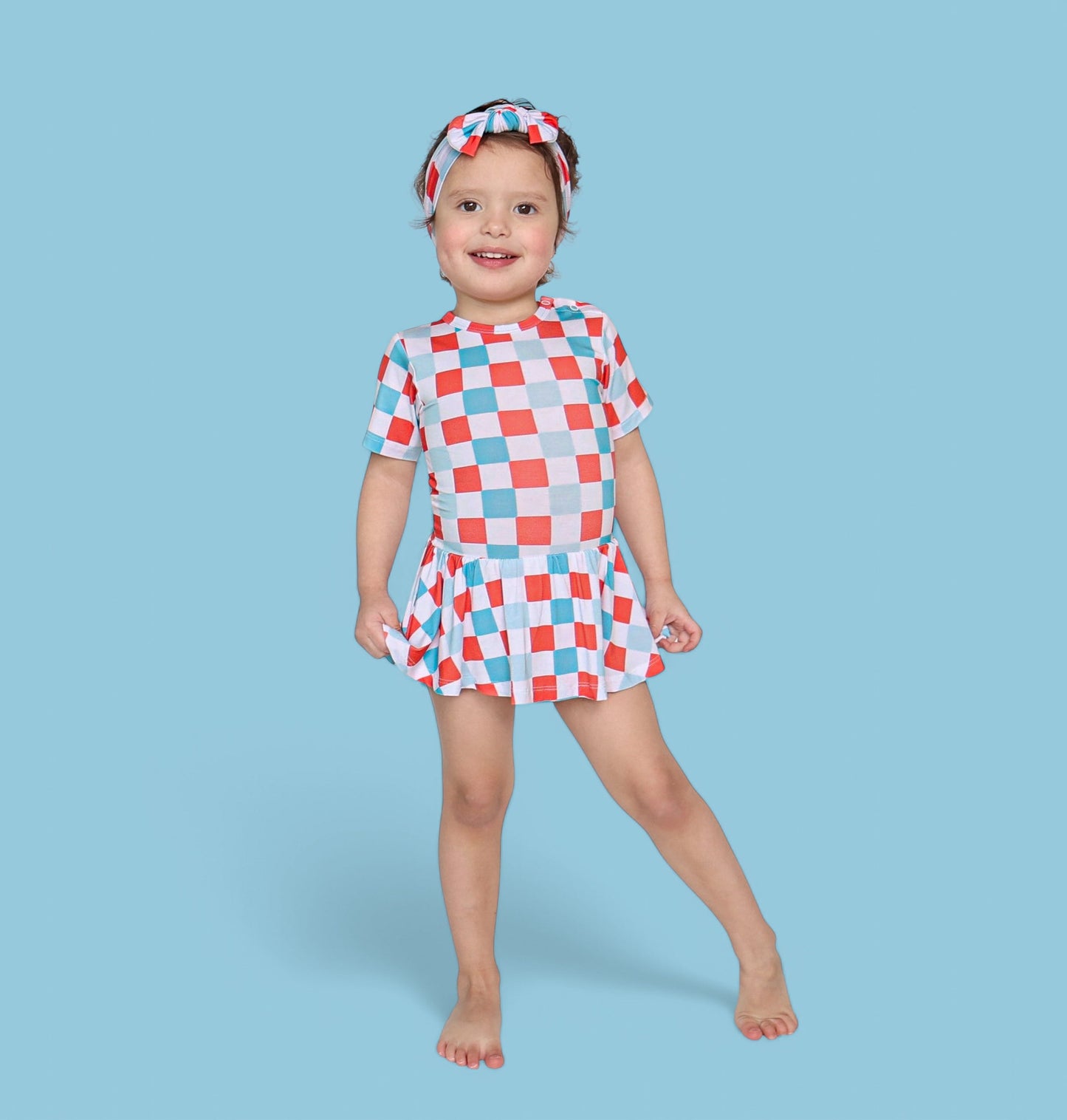 USA CHECKERS DREAM BODYSUIT DRESS