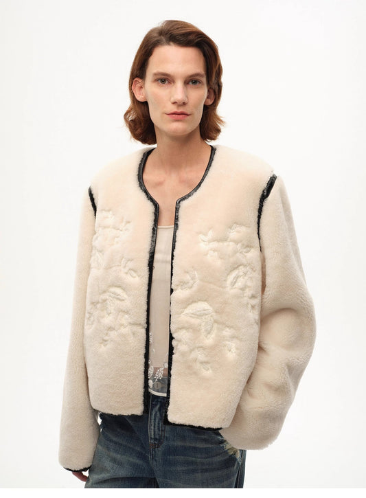 "FF×JW Muse Project" Embroidered Fur Coat