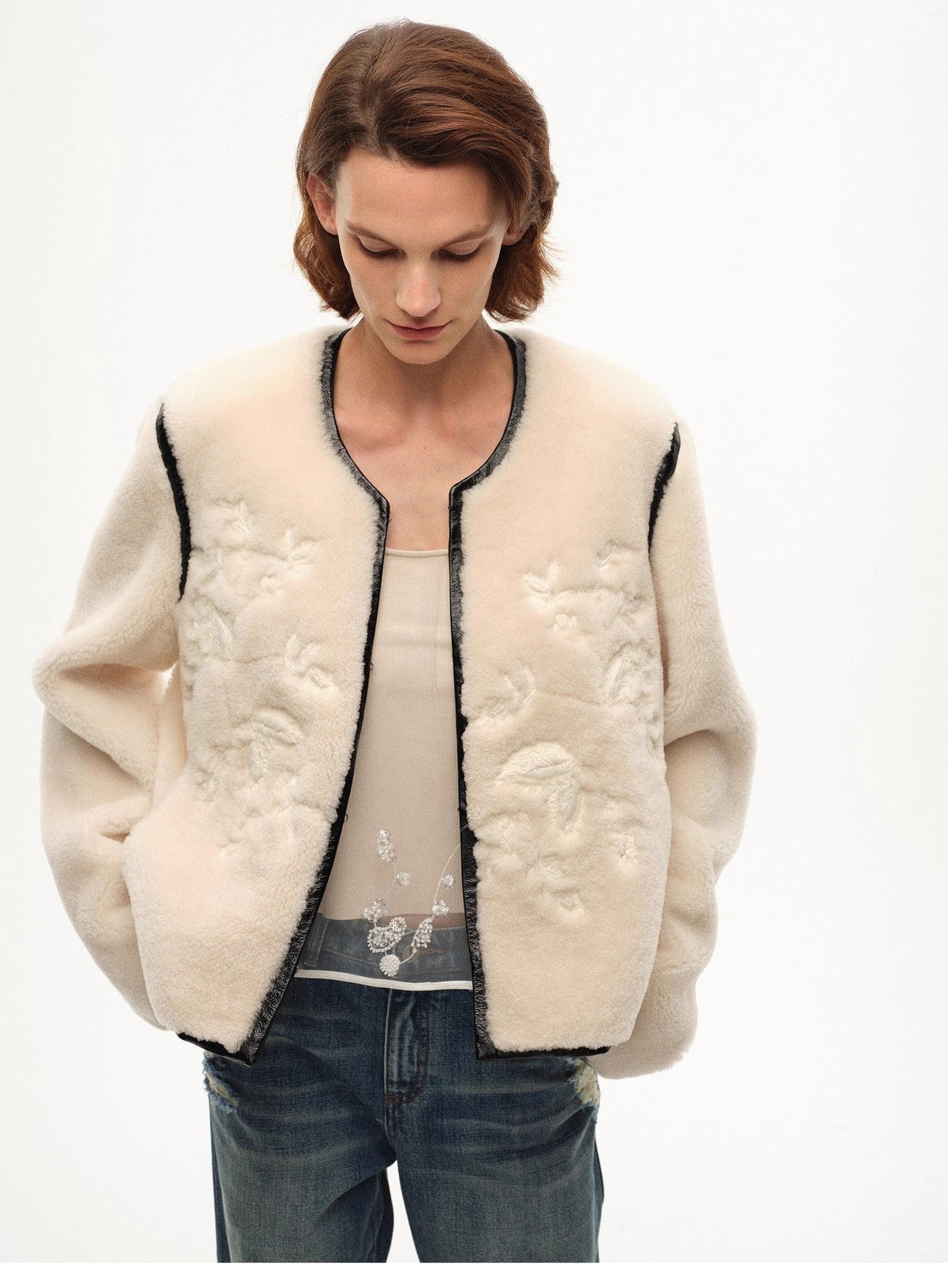 "FF×JW Muse Project" Embroidered Fur Coat