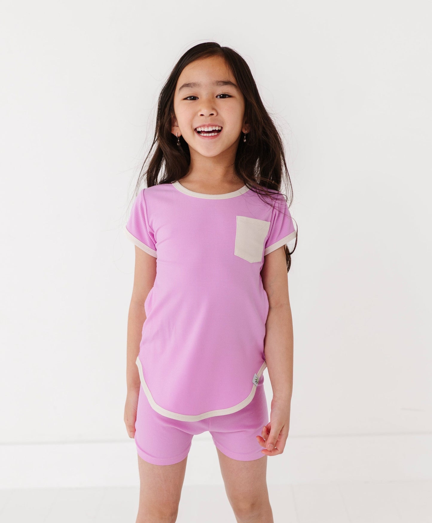 LAVENDER | T-Shirt Dress + Shorts RIB SET