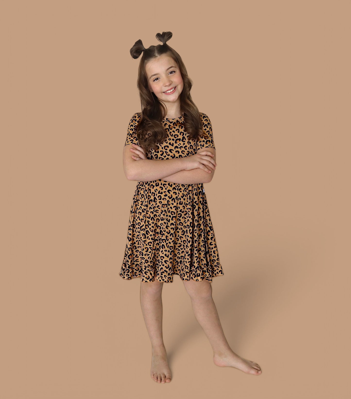 LEOPARD DREAM RUFFLE DRESS