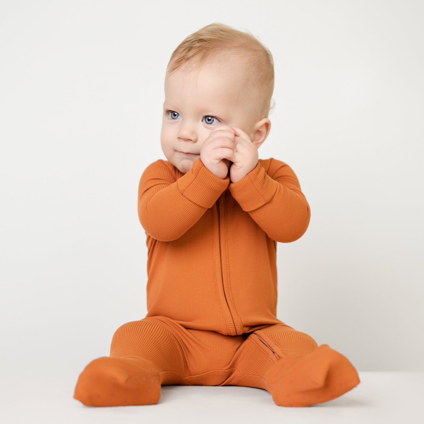 Rust (Orange) Ribbed Romper BDLJ