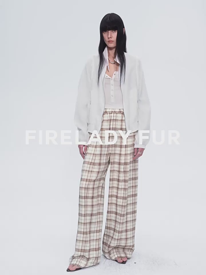 "Plaid Accent" Linen Pants